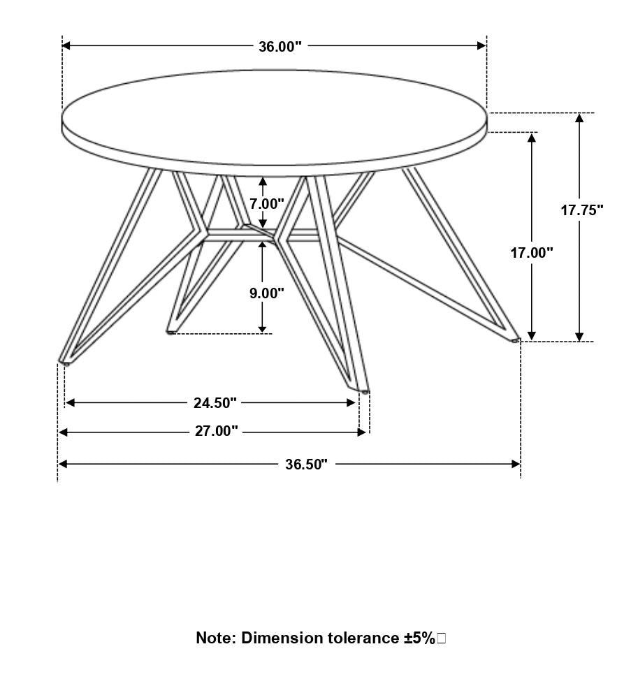 Hadi Cement/Gunmetal Round Coffee Table with Hairpin Legs - 736178 - Luna Furniture - Dallas Store