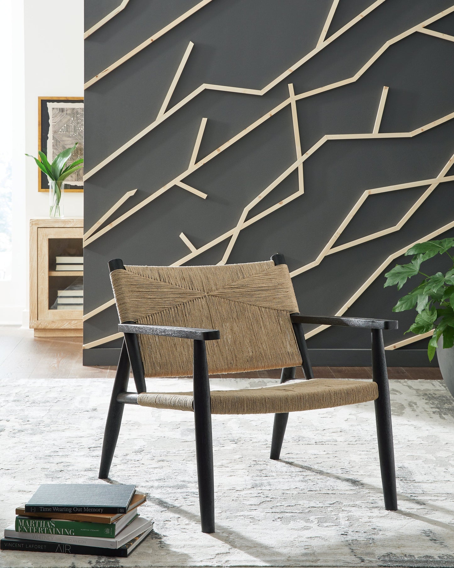 Halfmore Black/Natural Accent Chair - A3000672 - Luna Furniture - Dallas Store