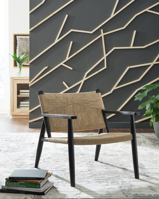 Halfmore Black/Natural Accent Chair - A3000672 - Luna Furniture - Dallas Store