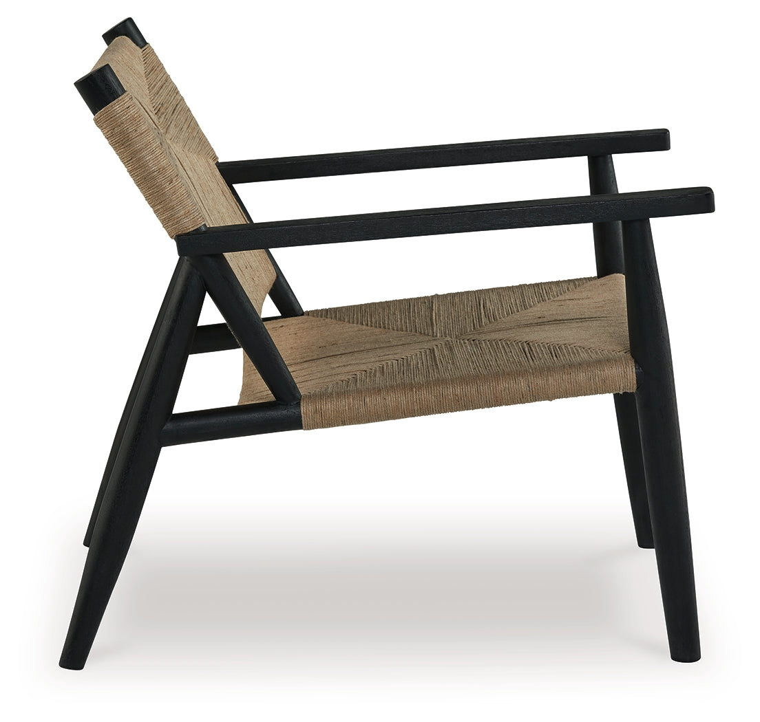 Halfmore Black/Natural Accent Chair - A3000672 - Luna Furniture - Dallas Store