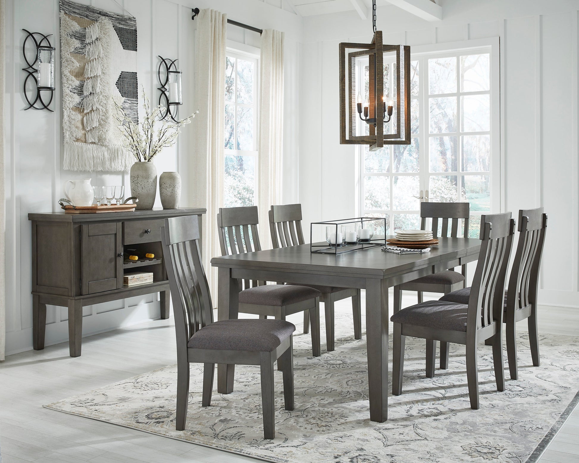 Hallanden Gray Extendable Dining Set - SET | D589-35 | D589-01(3) - Luna Furniture - Dallas Store
