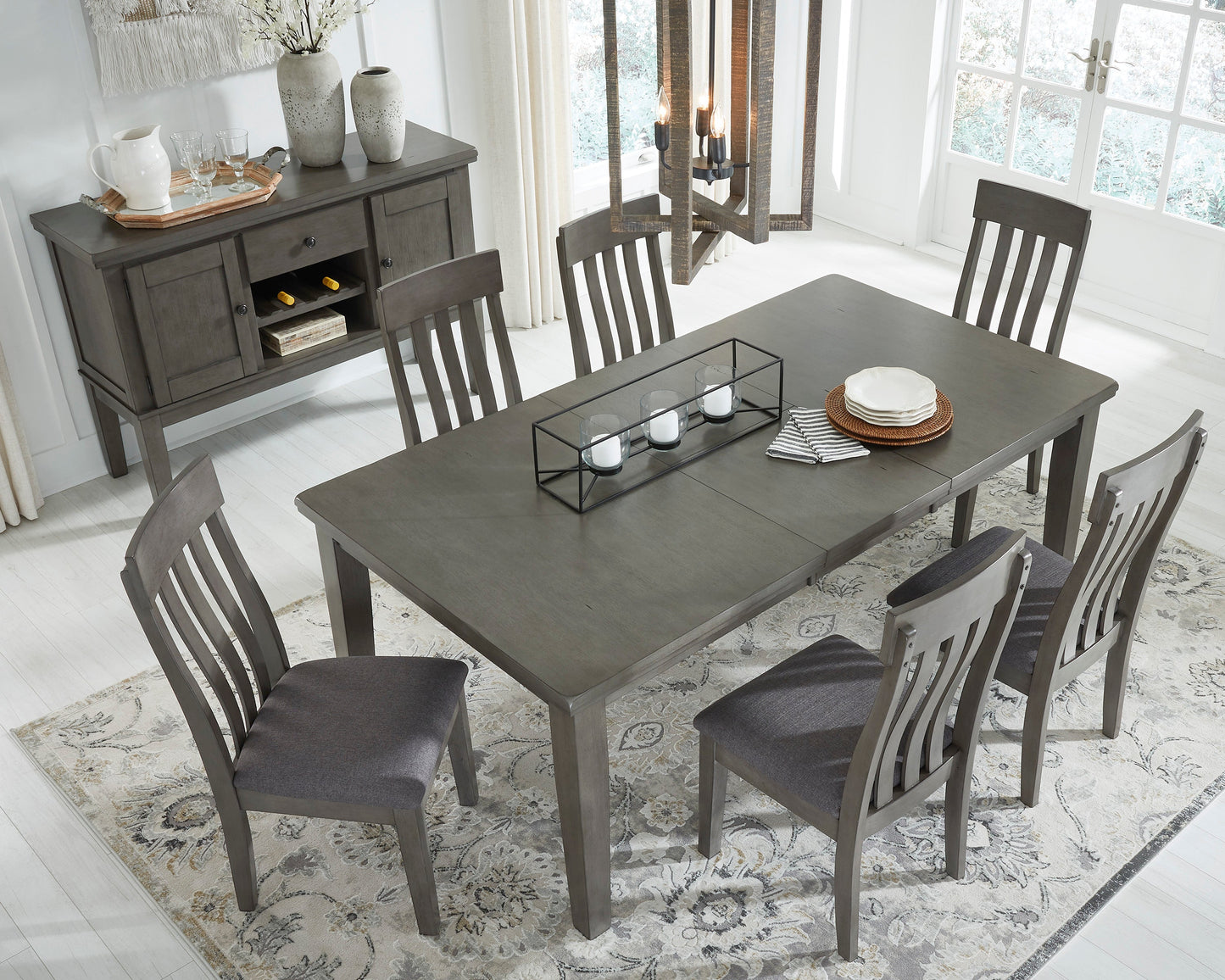 Hallanden Gray Extendable Dining Set - SET | D589-35 | D589-01(3) - Luna Furniture - Dallas Store