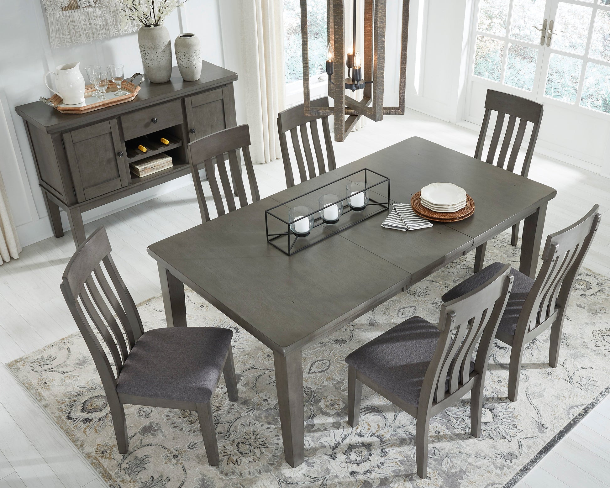 Hallanden Gray Extendable Dining Set - SET | D589-35 | D589-01(3) - Luna Furniture - Dallas Store