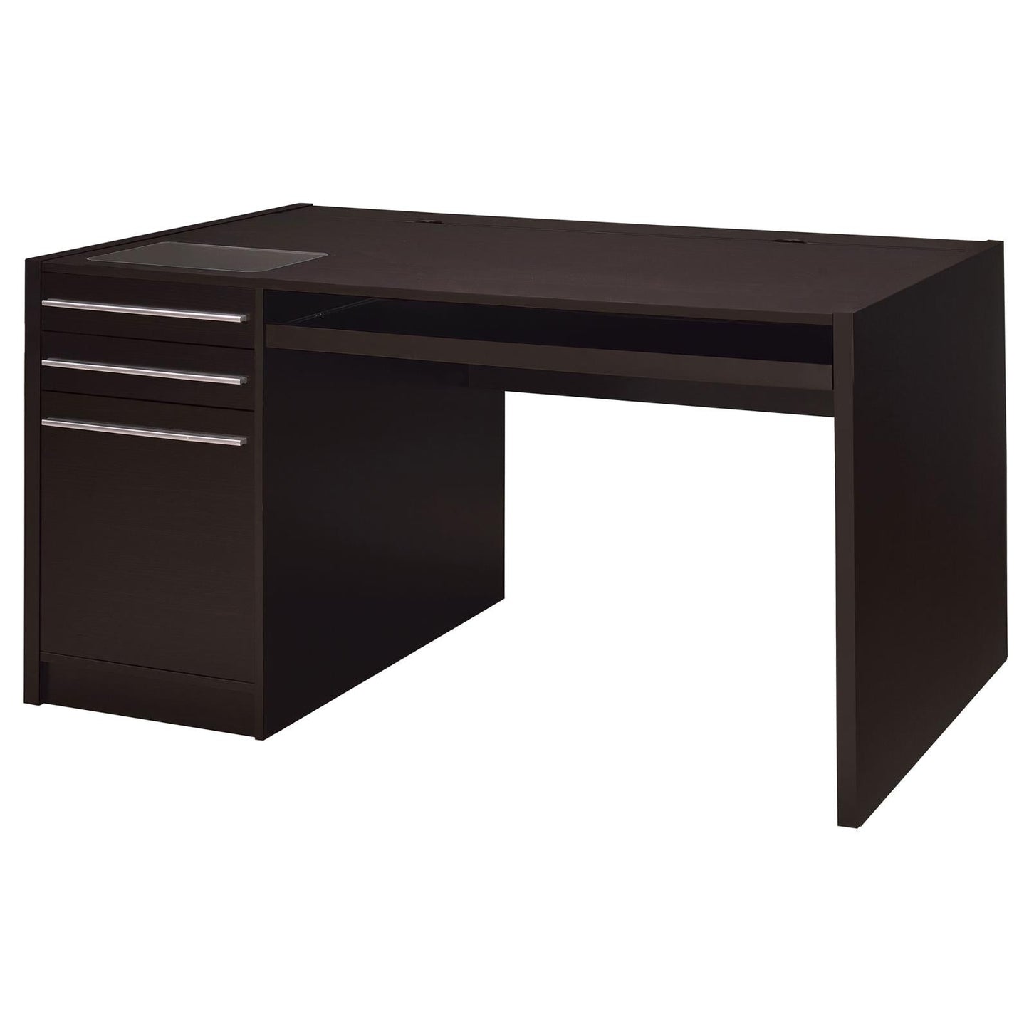 Halston Cappuccino 3-Drawer Connect-it Office Desk - 800982 - Luna Furniture - Dallas Store