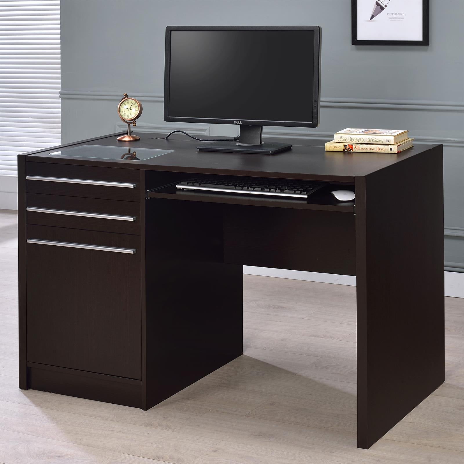 Halston Cappuccino Rectangular Connect-it Office Desk - 800702 - Luna Furniture - Dallas Store