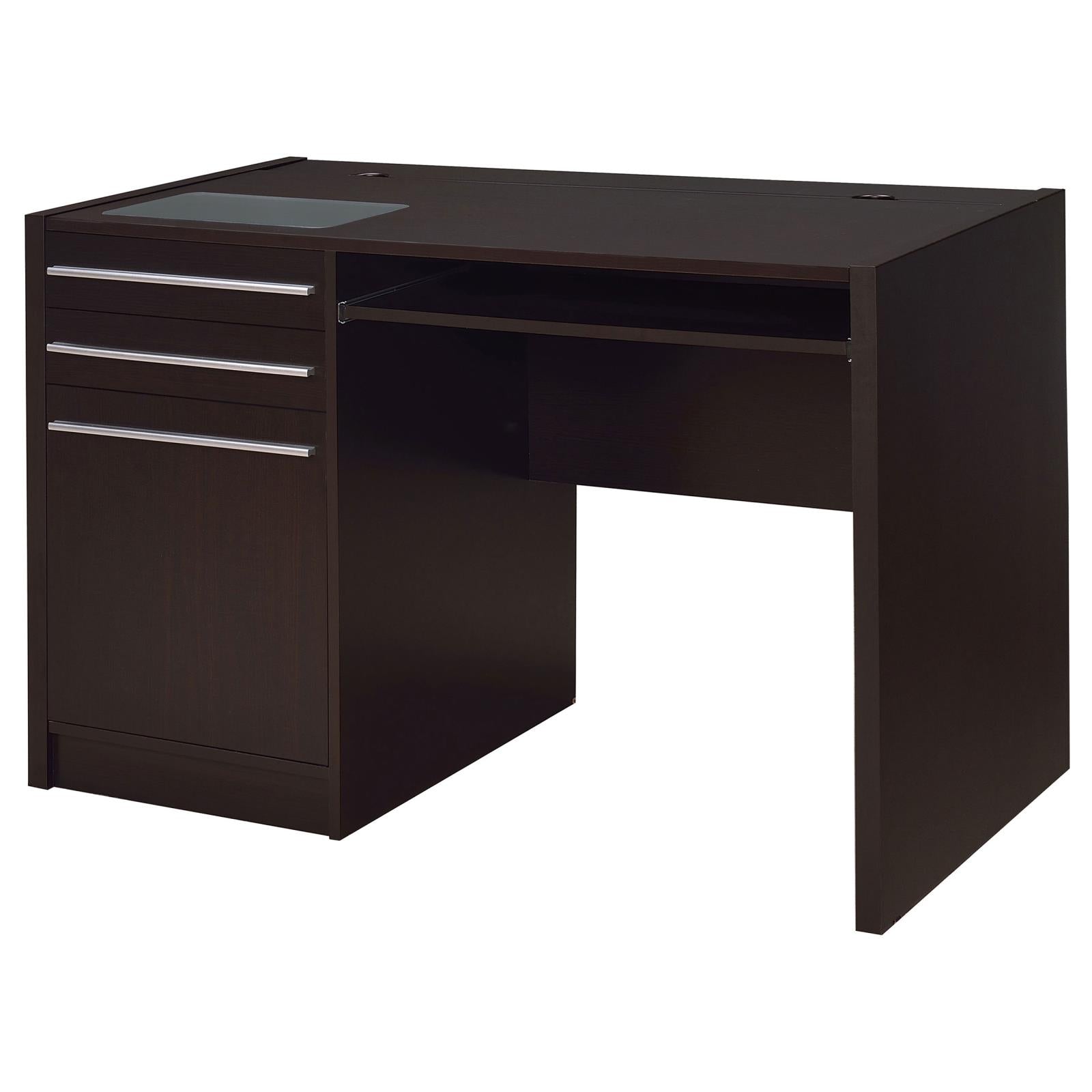 Halston Cappuccino Rectangular Connect-it Office Desk - 800702 - Luna Furniture - Dallas Store