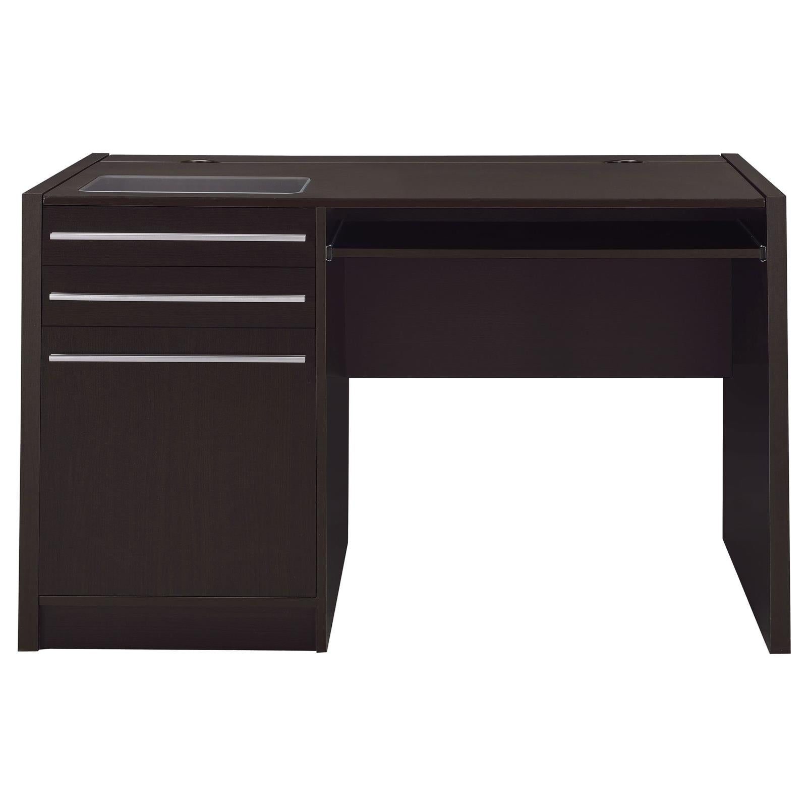Halston Cappuccino Rectangular Connect-it Office Desk - 800702 - Luna Furniture - Dallas Store