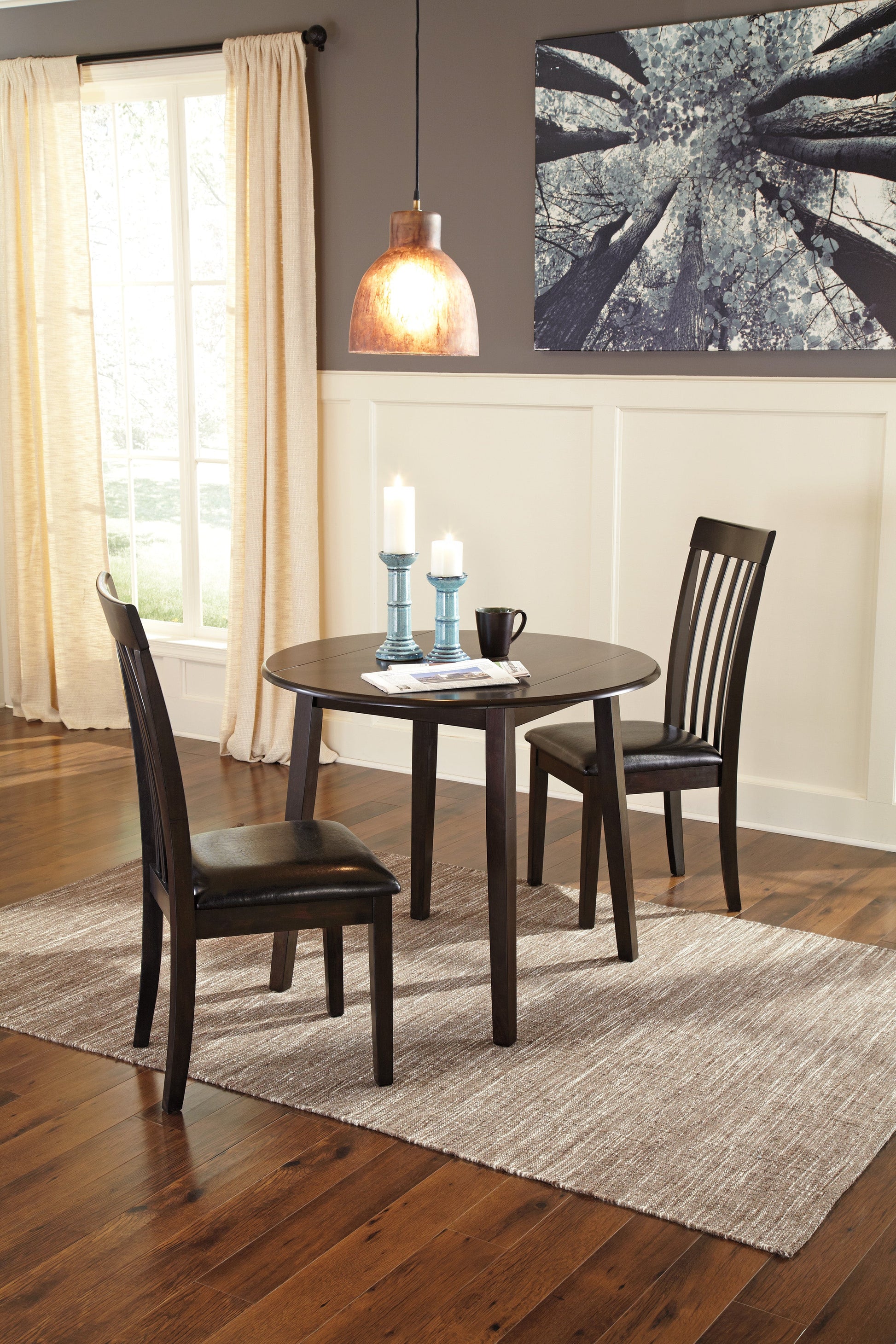 Hammis Dark Brown 3-Piece Drop Leaf Dining Set - SET | D310-15 | D310-01 - Luna Furniture - Dallas Store