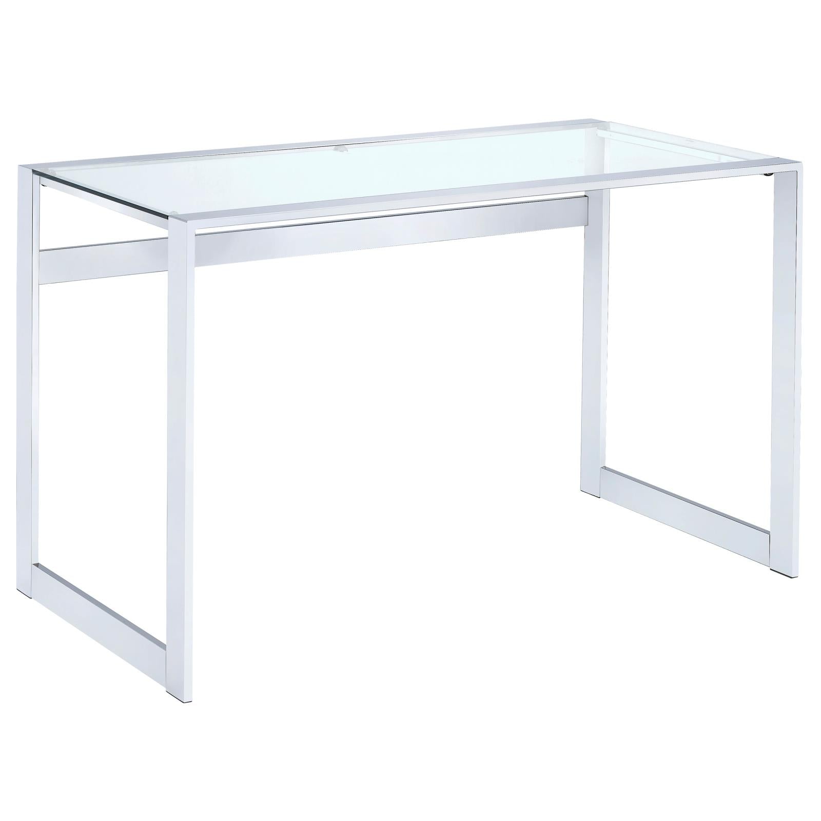 Hartford Chrome Glass Top Writing Desk - 800746 - Luna Furniture - Dallas Store
