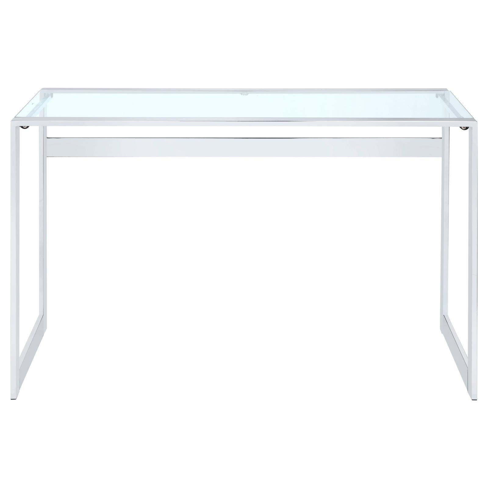 Hartford Chrome Glass Top Writing Desk - 800746 - Luna Furniture - Dallas Store