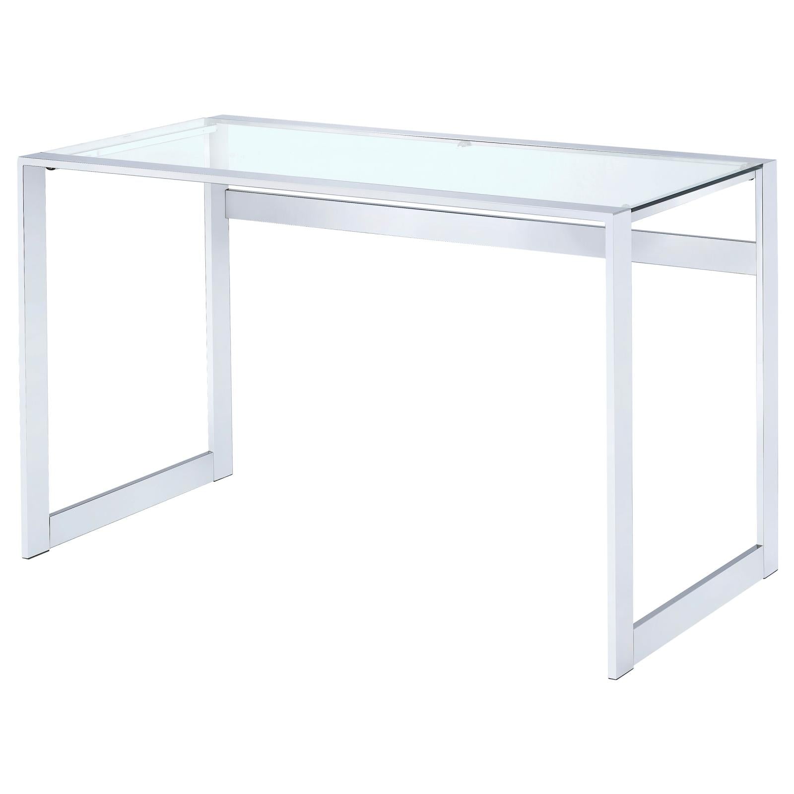 Hartford Chrome Glass Top Writing Desk - 800746 - Luna Furniture - Dallas Store