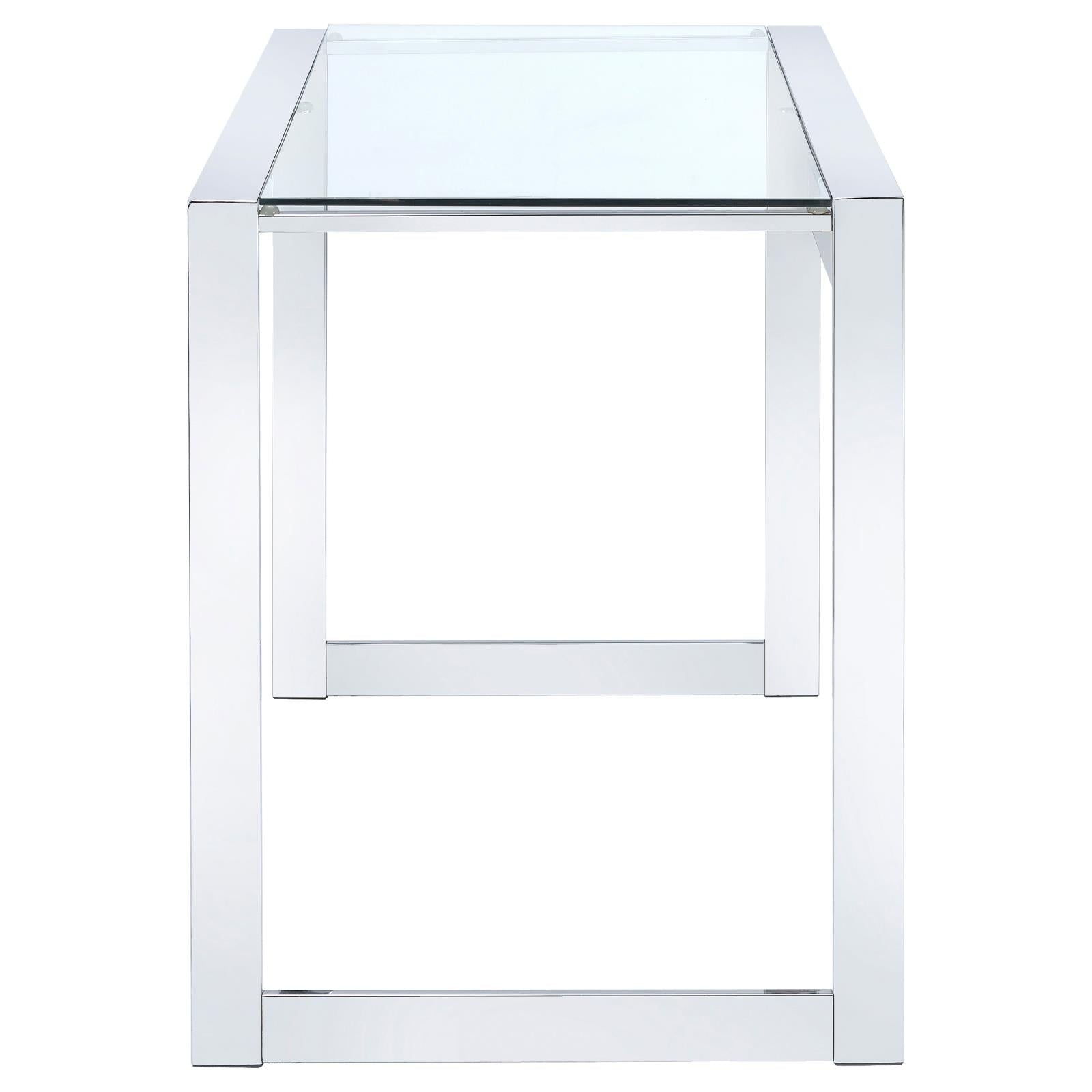 Hartford Chrome Glass Top Writing Desk - 800746 - Luna Furniture - Dallas Store