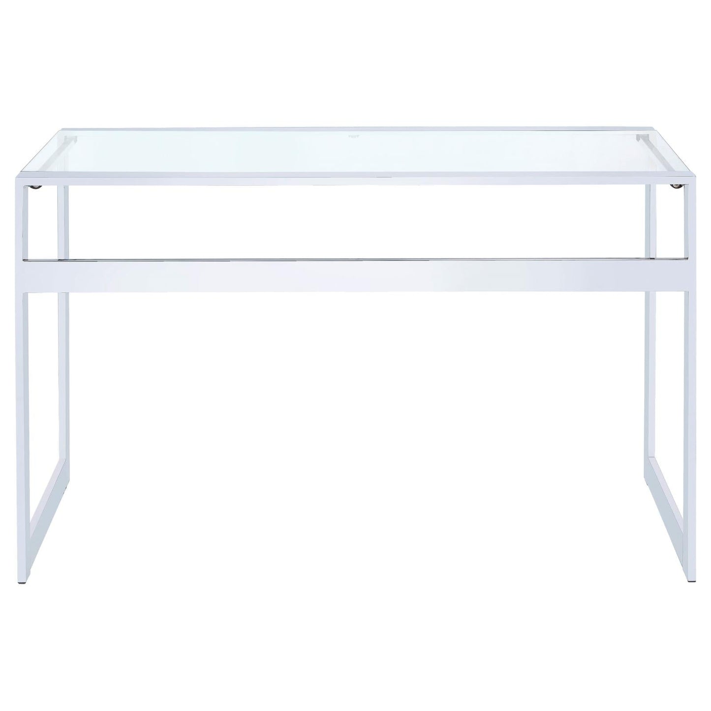Hartford Chrome Glass Top Writing Desk - 800746 - Luna Furniture - Dallas Store