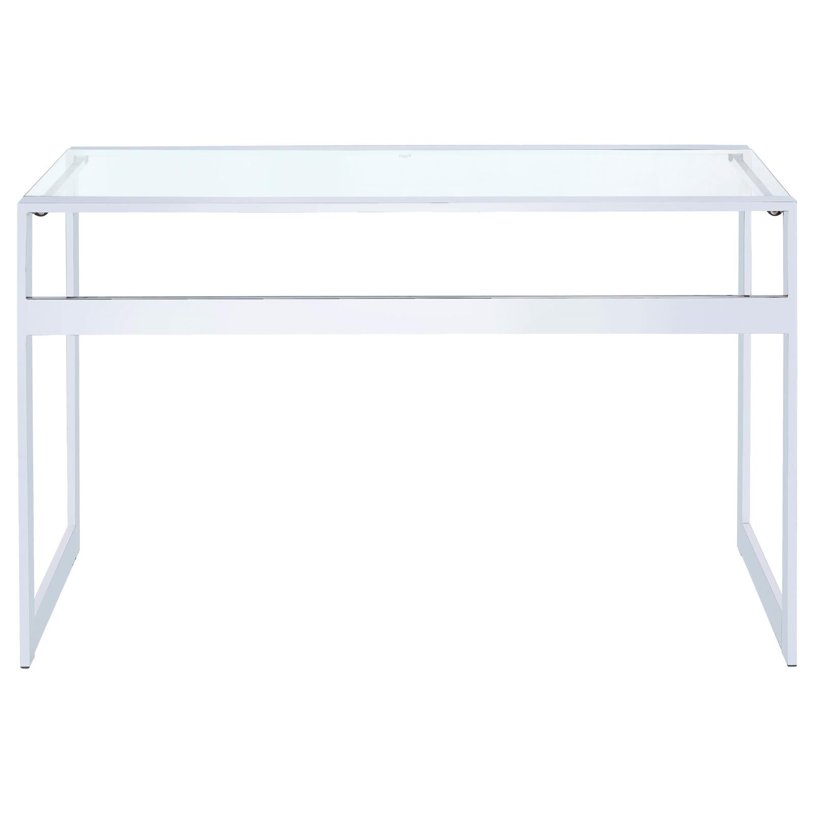 Hartford Chrome Glass Top Writing Desk - 800746 - Luna Furniture - Dallas Store