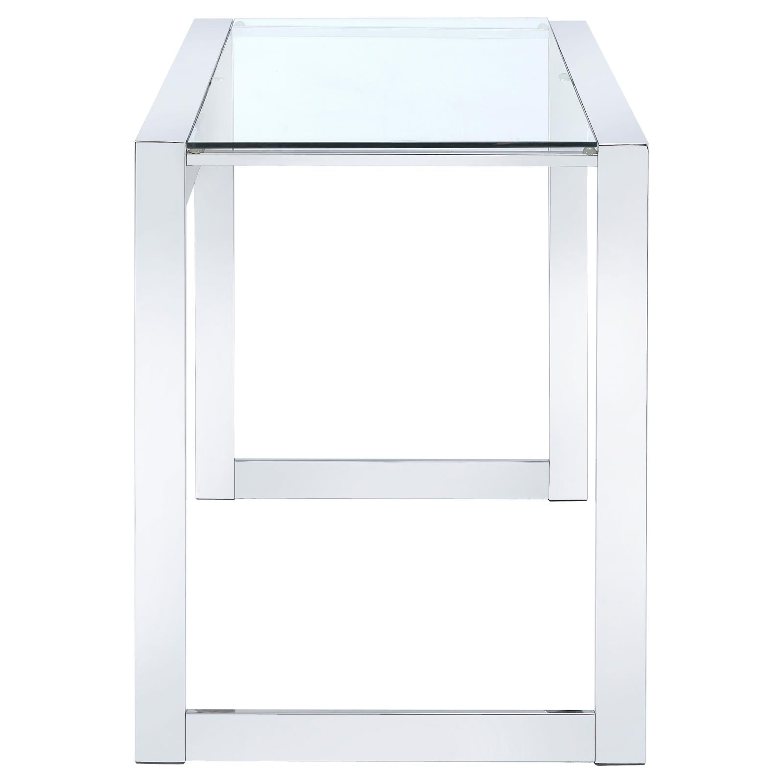 Hartford Chrome Glass Top Writing Desk - 800746 - Luna Furniture - Dallas Store