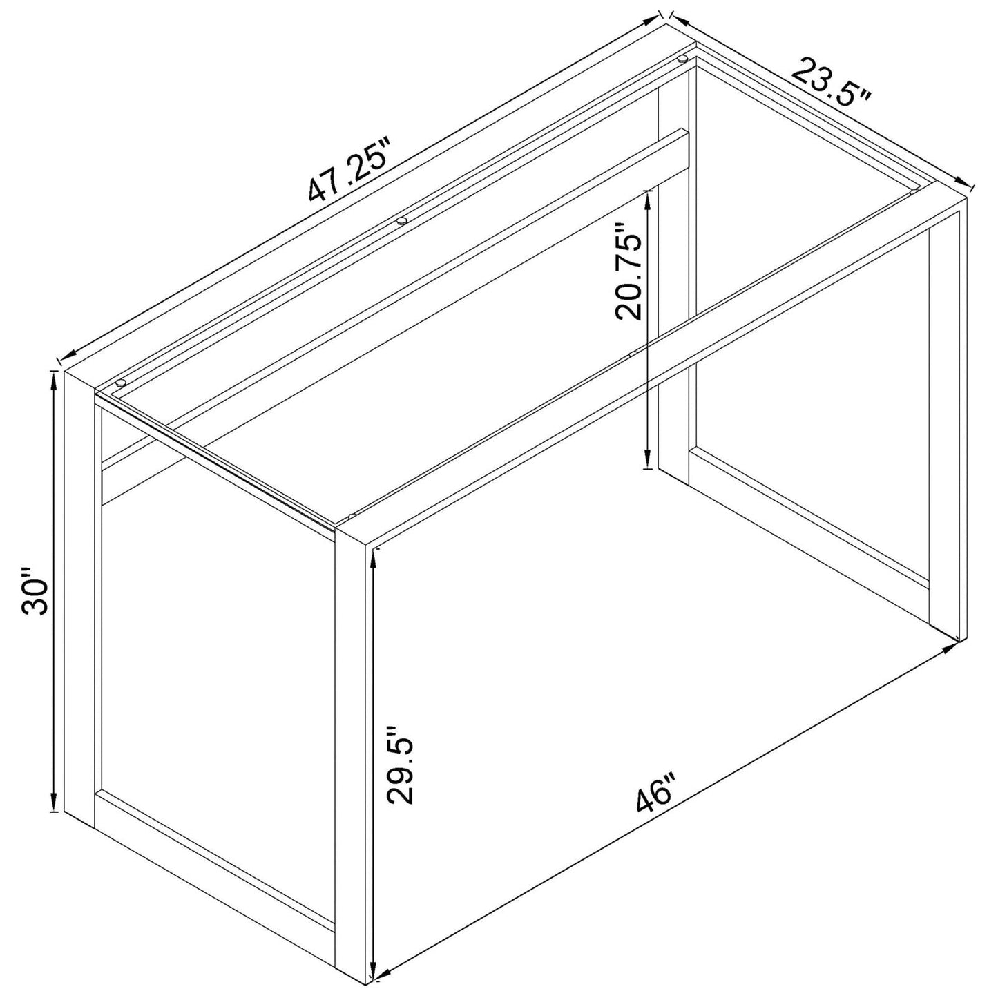 Hartford Chrome Glass Top Writing Desk - 800746 - Luna Furniture - Dallas Store