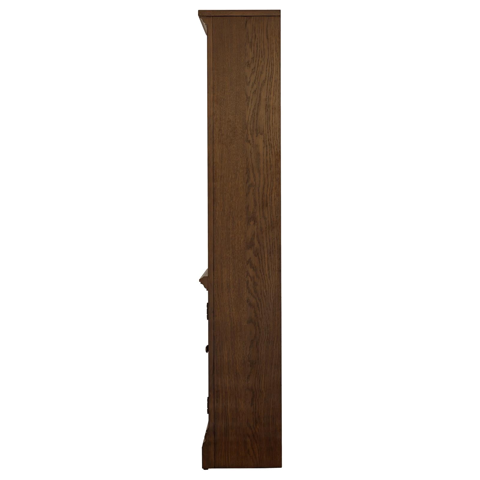 Hartshill Burnished Oak Bookcase with Cabinet - 881286 - Luna Furniture - Dallas Store
