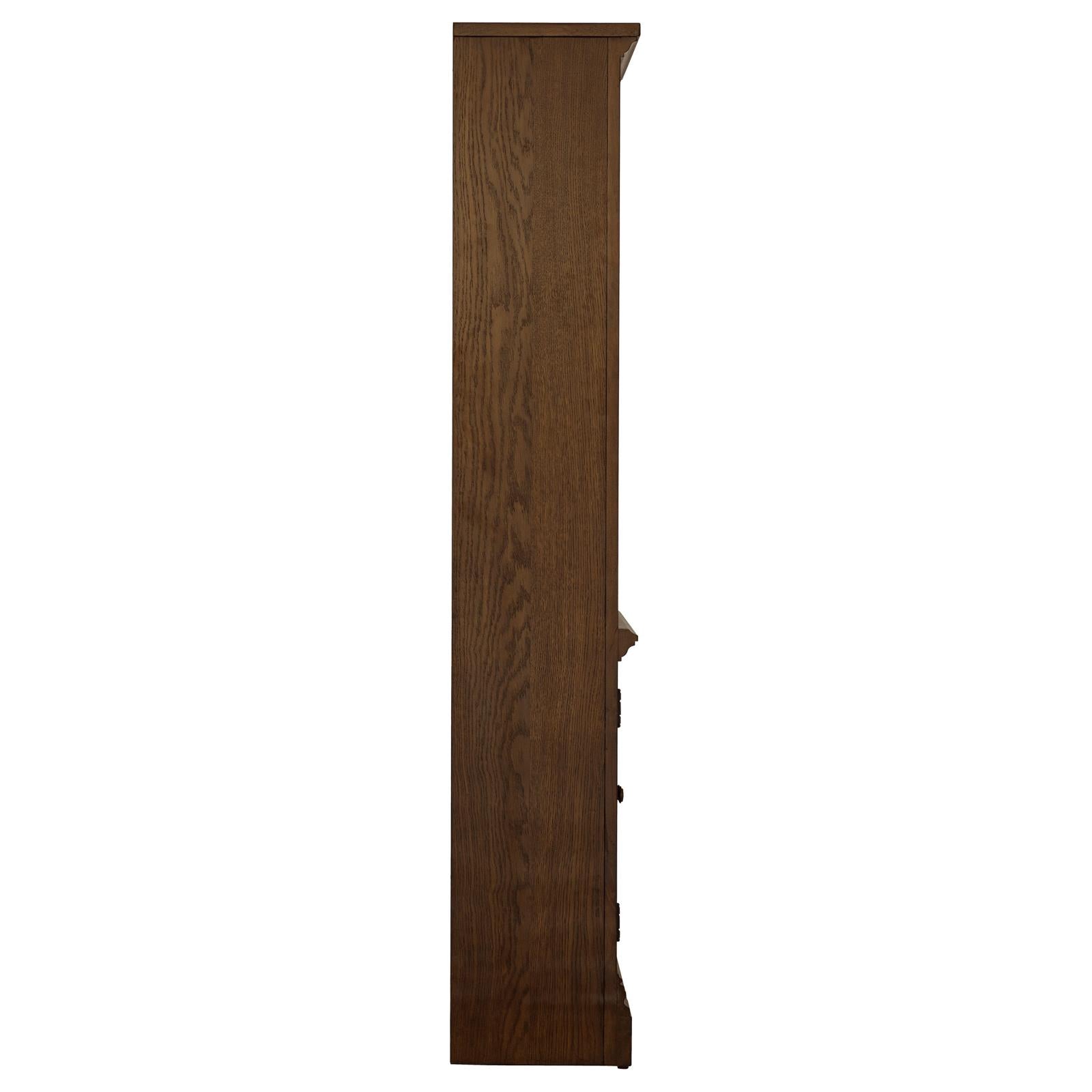 Hartshill Burnished Oak Bookcase with Cabinet - 881286 - Luna Furniture - Dallas Store