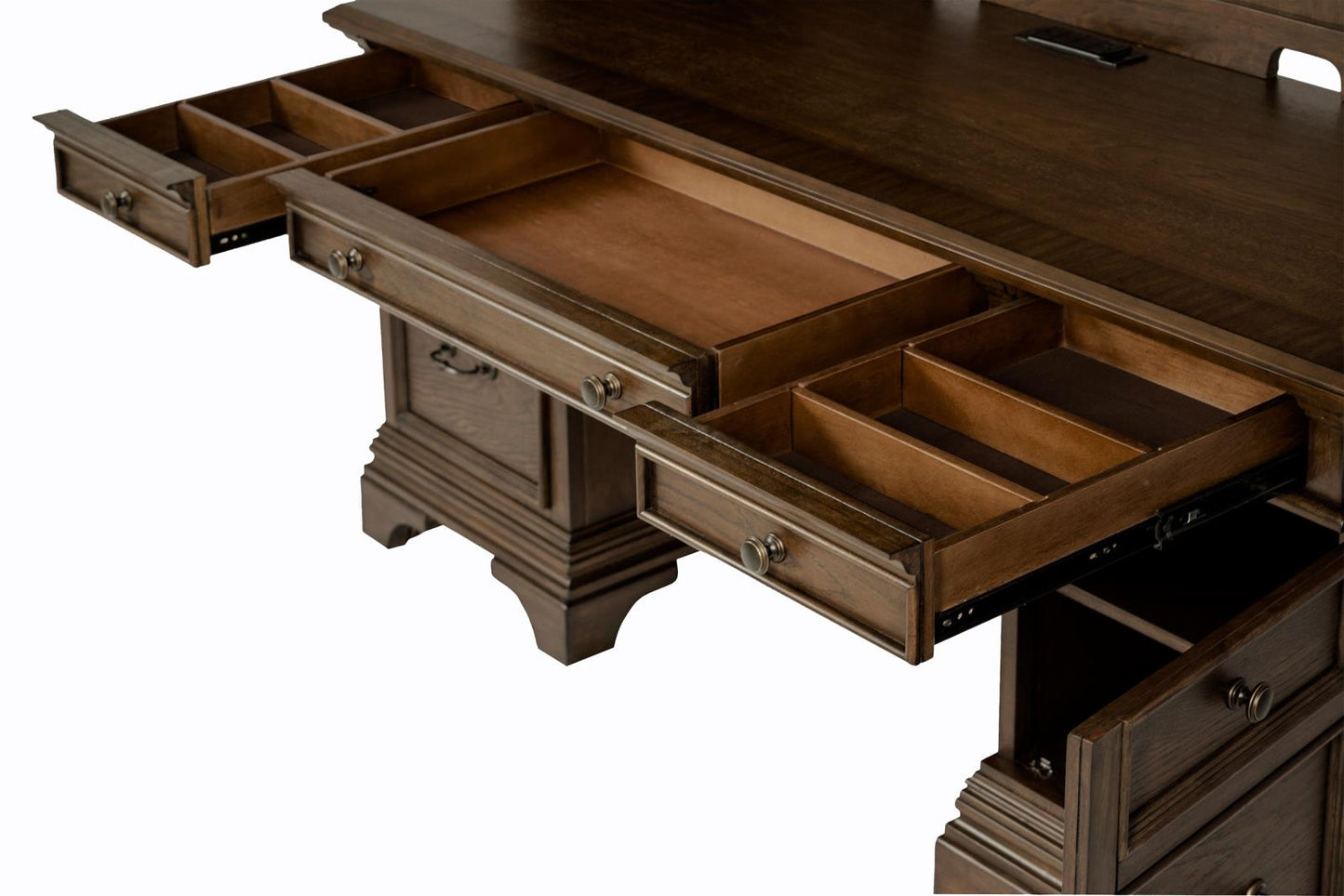 Hartshill Burnished Oak Credenza with Hutch - 881283 - Luna Furniture - Dallas Store