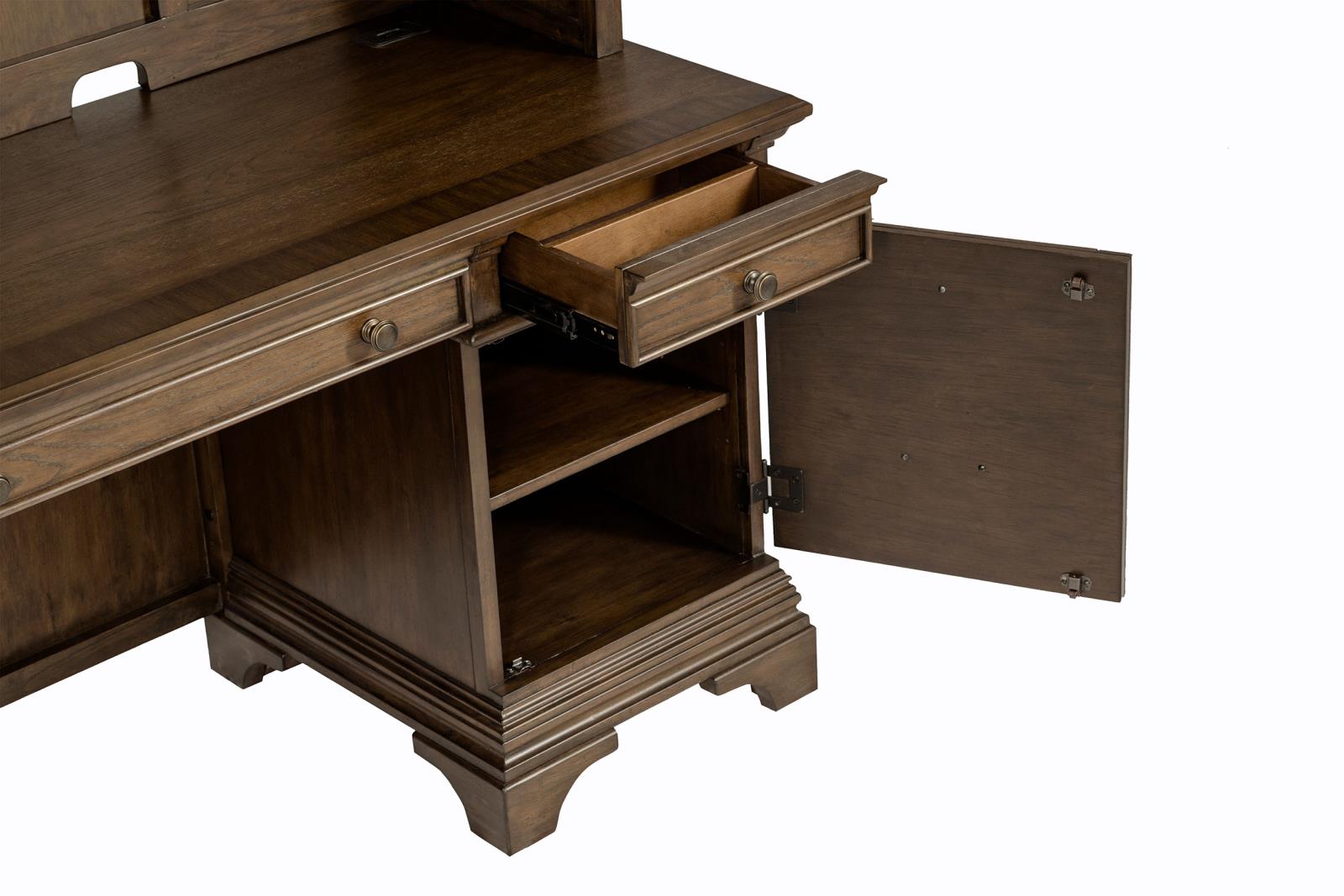 Hartshill Burnished Oak Credenza with Hutch - 881283 - Luna Furniture - Dallas Store