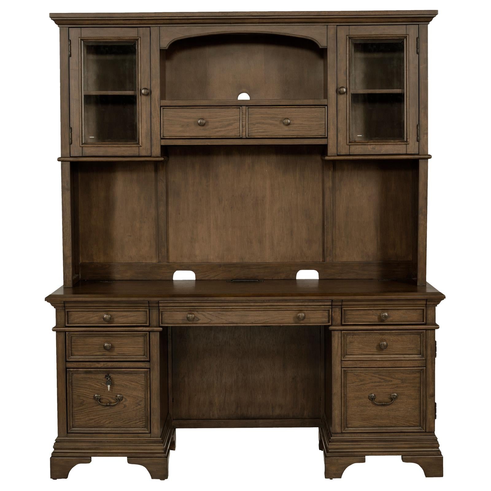 Hartshill Burnished Oak Credenza with Hutch - 881283 - Luna Furniture - Dallas Store