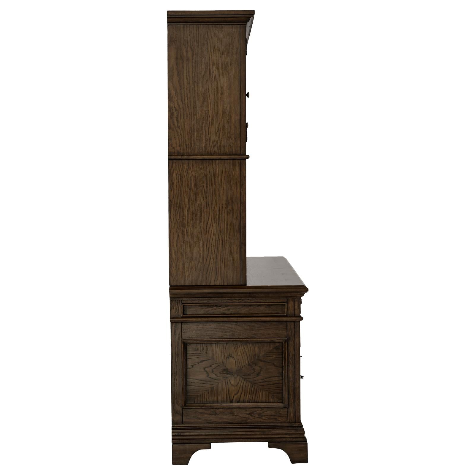 Hartshill Burnished Oak Credenza with Hutch - 881283 - Luna Furniture - Dallas Store
