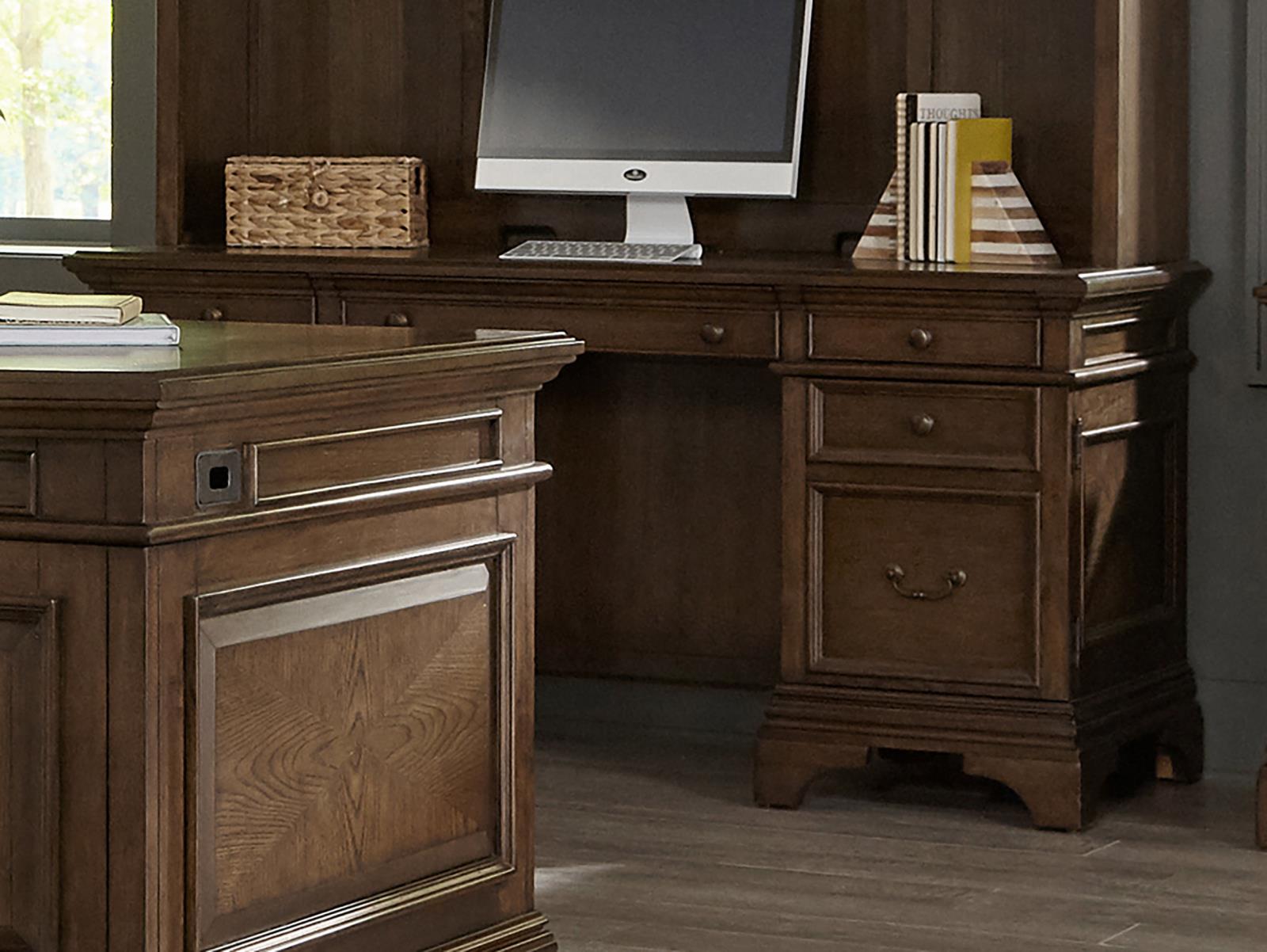 Hartshill Burnished Oak Credenza with Power Outlet - 881282 - Luna Furniture - Dallas Store