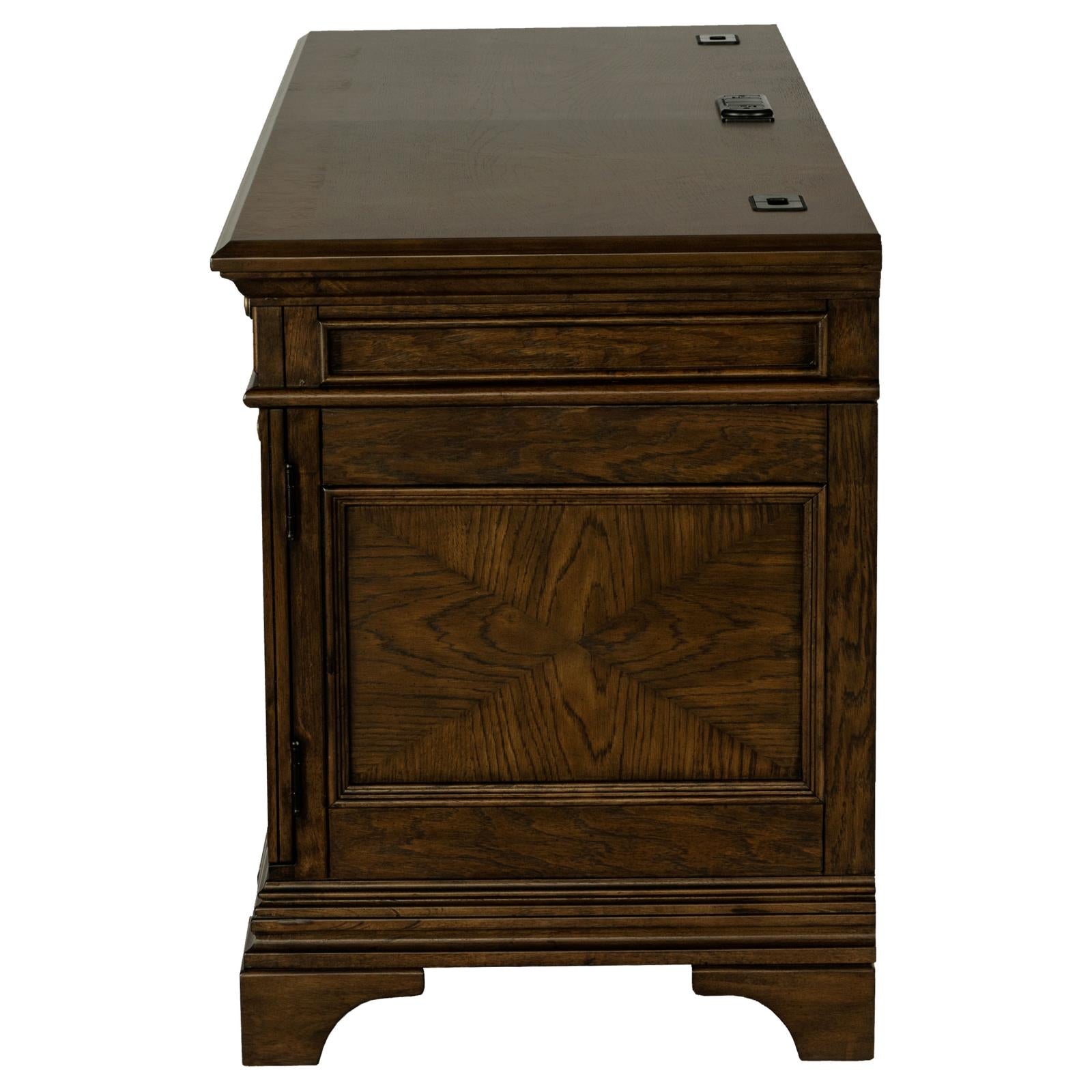 Hartshill Burnished Oak Credenza with Power Outlet - 881282 - Luna Furniture - Dallas Store