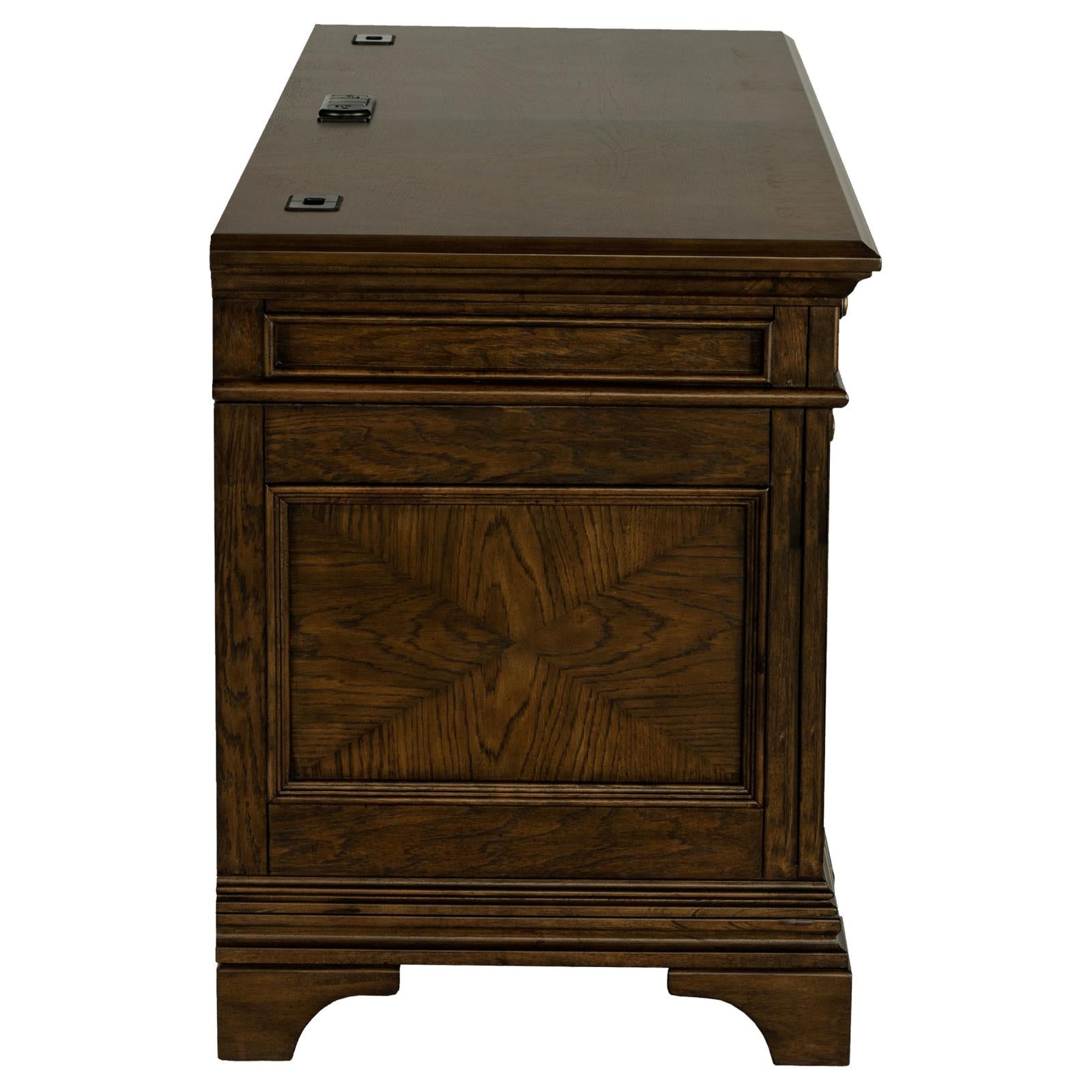 Hartshill Burnished Oak Credenza with Power Outlet - 881282 - Luna Furniture - Dallas Store