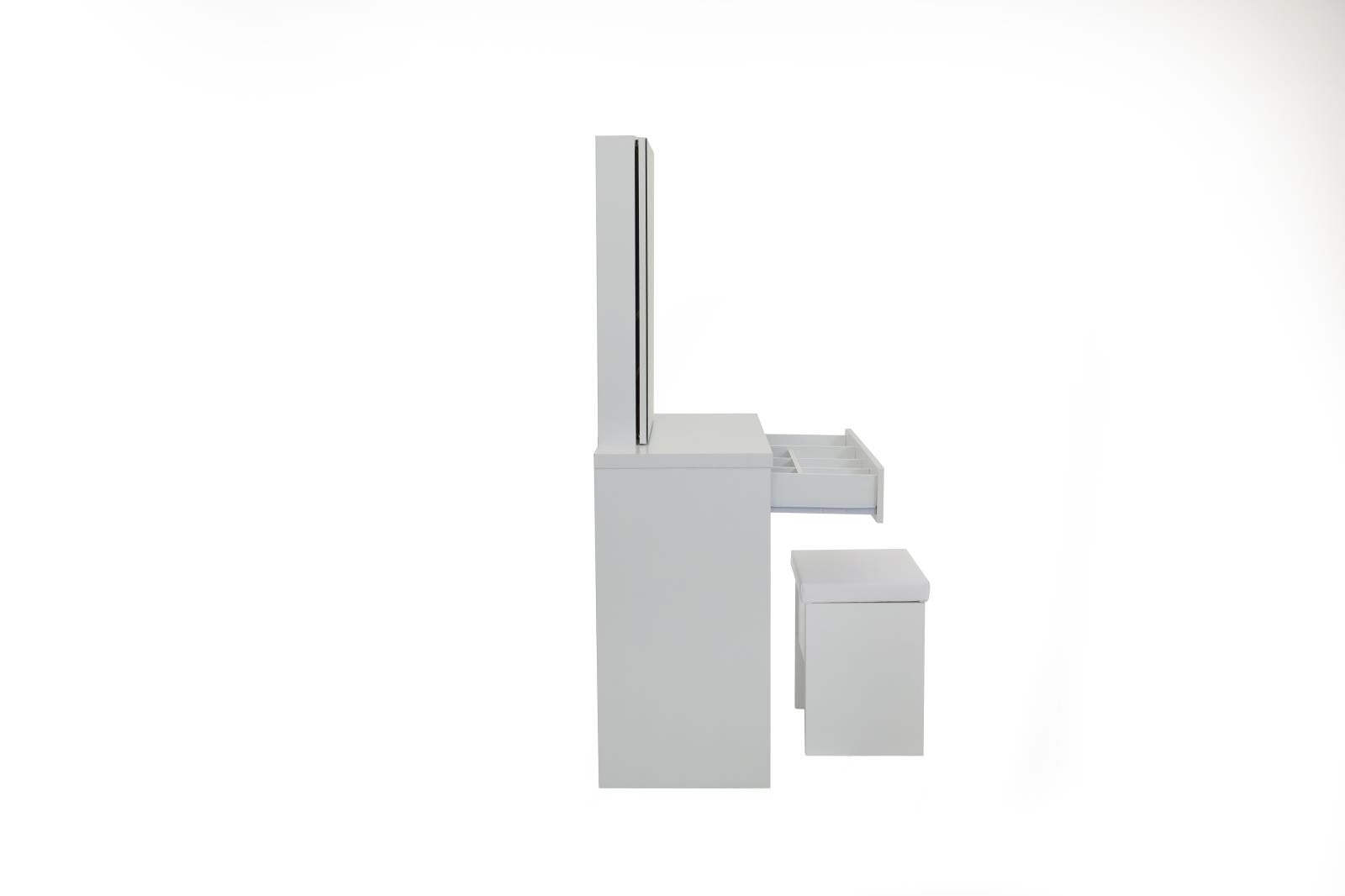 Harvey 2-Piece Vanity Set with Lift-Top Stool White - 300290 - Luna Furniture - Dallas Store