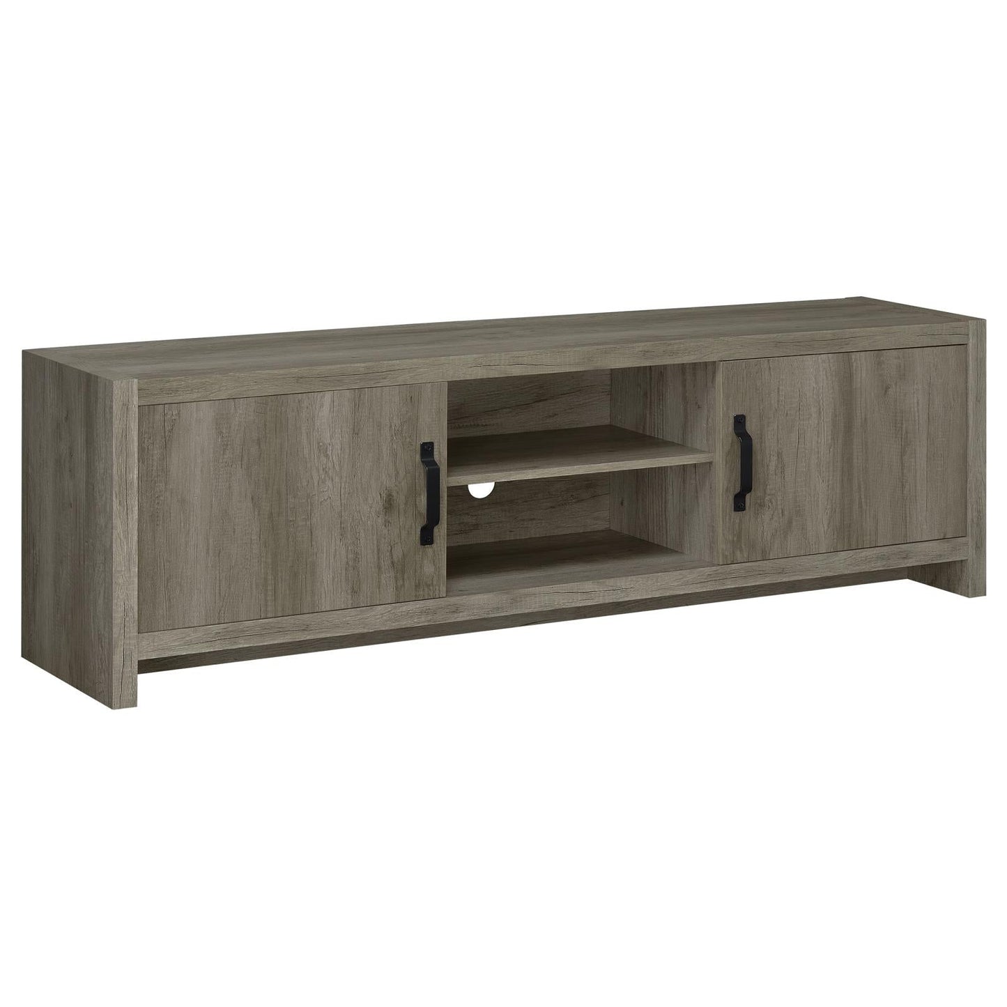 Hays 2-Door TV Console Gray Driftwood - 701025 - Luna Furniture - Dallas Store