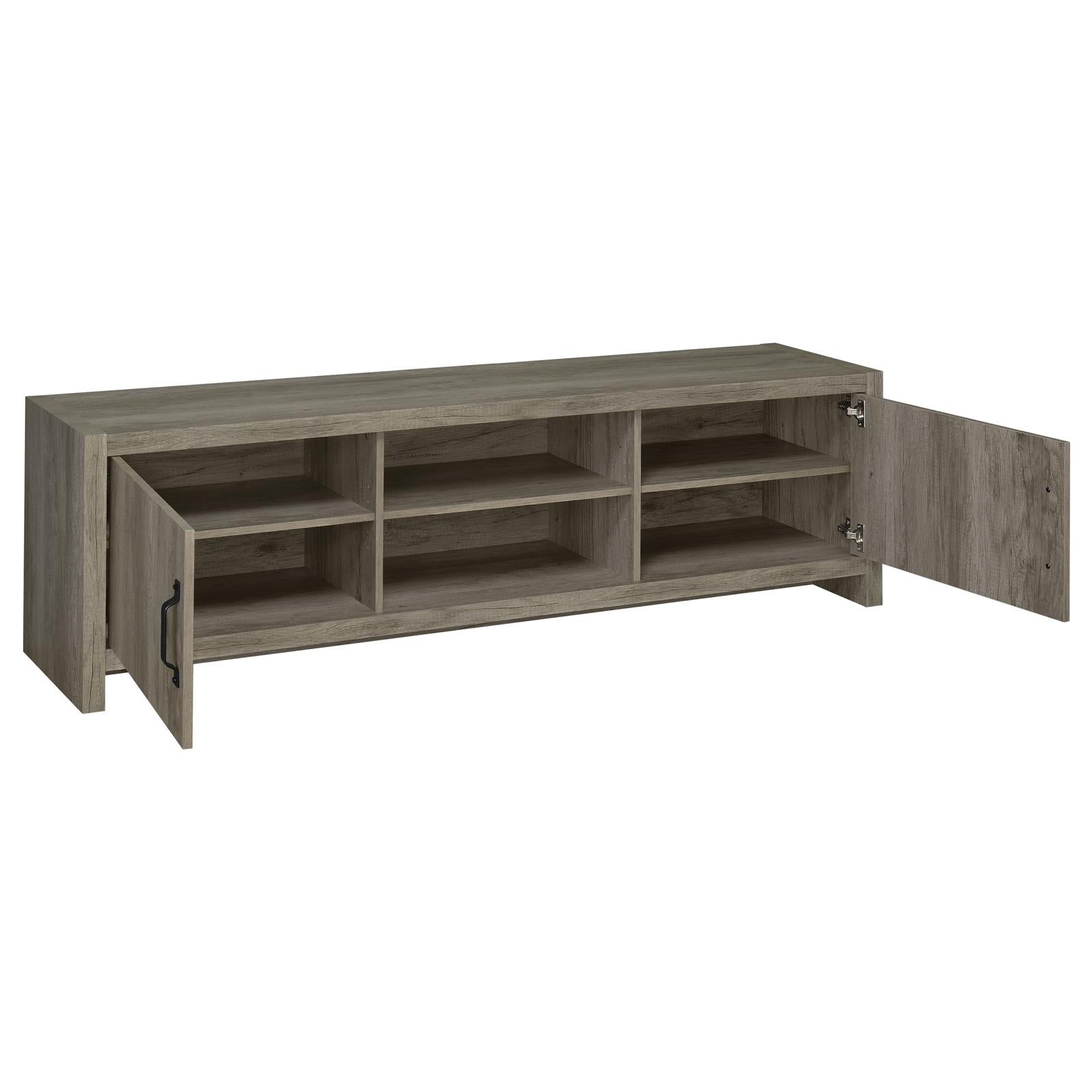 Hays 2-Door TV Console Gray Driftwood - 701025 - Luna Furniture - Dallas Store