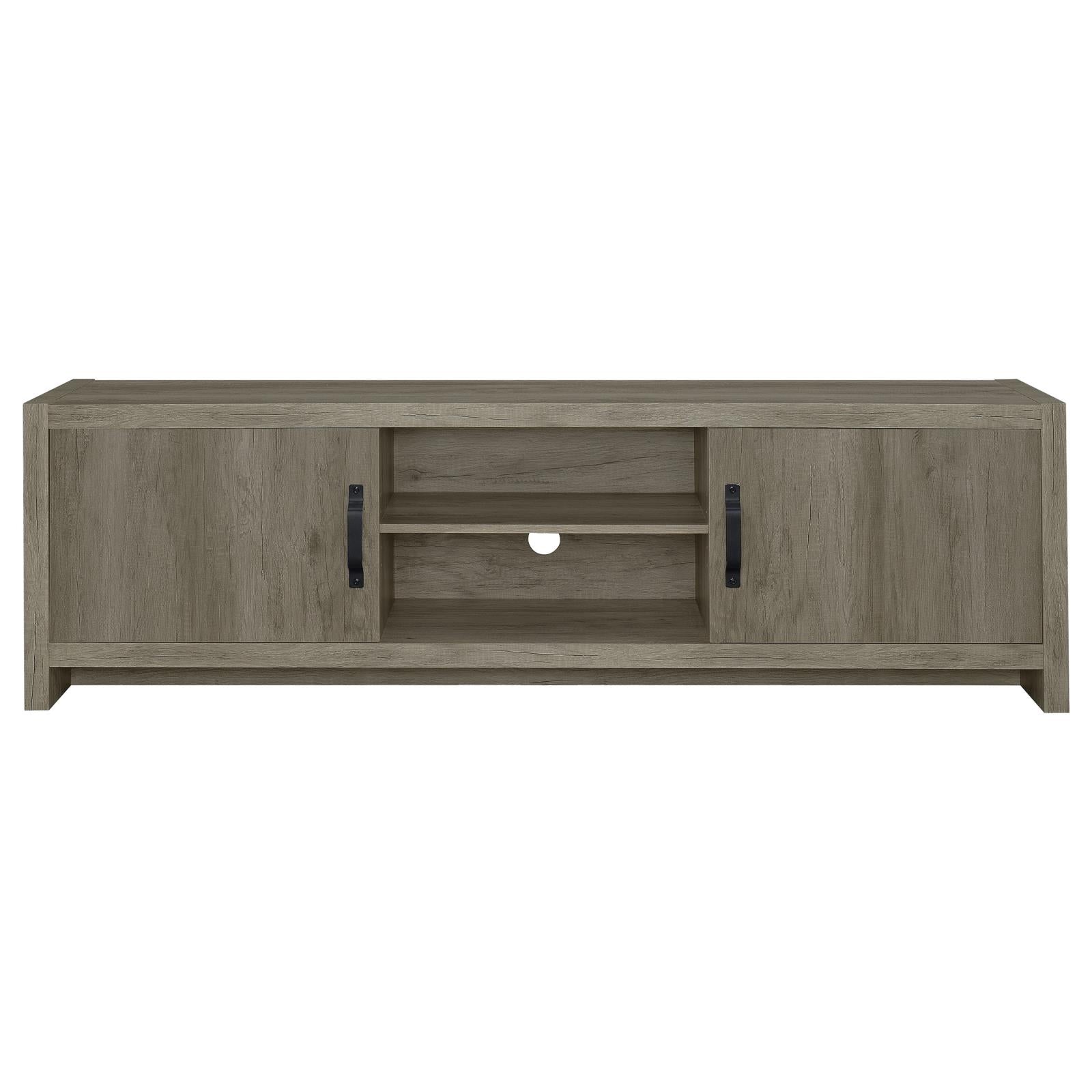 Hays 2-Door TV Console Gray Driftwood - 701025 - Luna Furniture - Dallas Store