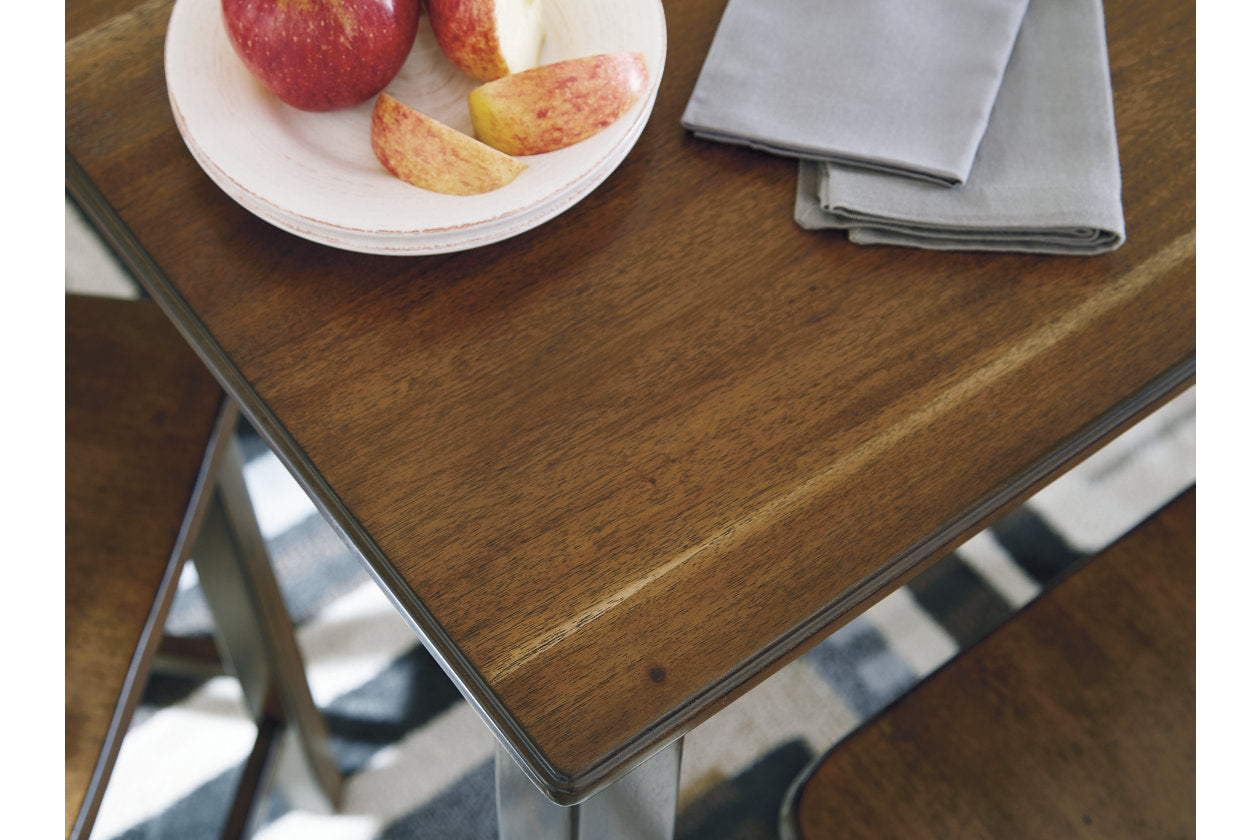 Hazelteen Medium Brown 5-Piece Counter Height Set - D419-223 - Luna Furniture - Dallas Store