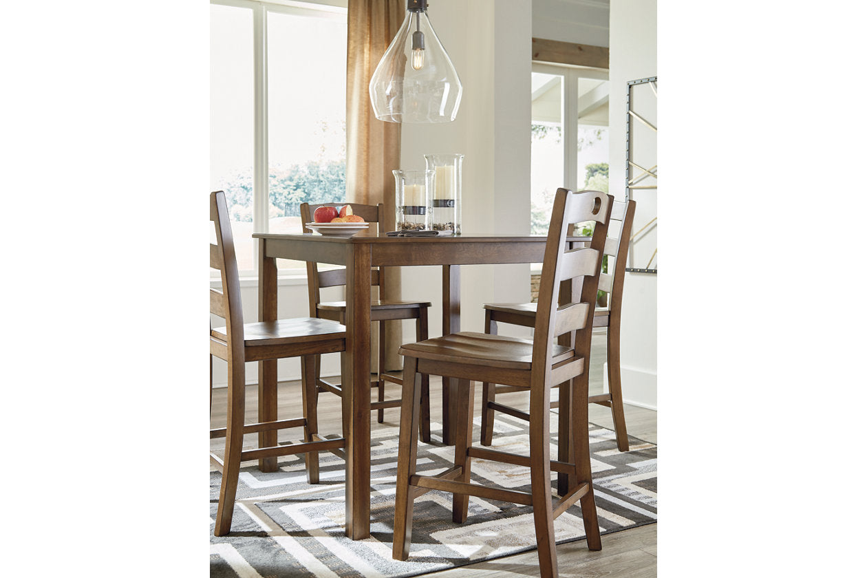 Hazelteen Medium Brown 5-Piece Counter Height Set - D419-223 - Luna Furniture - Dallas Store