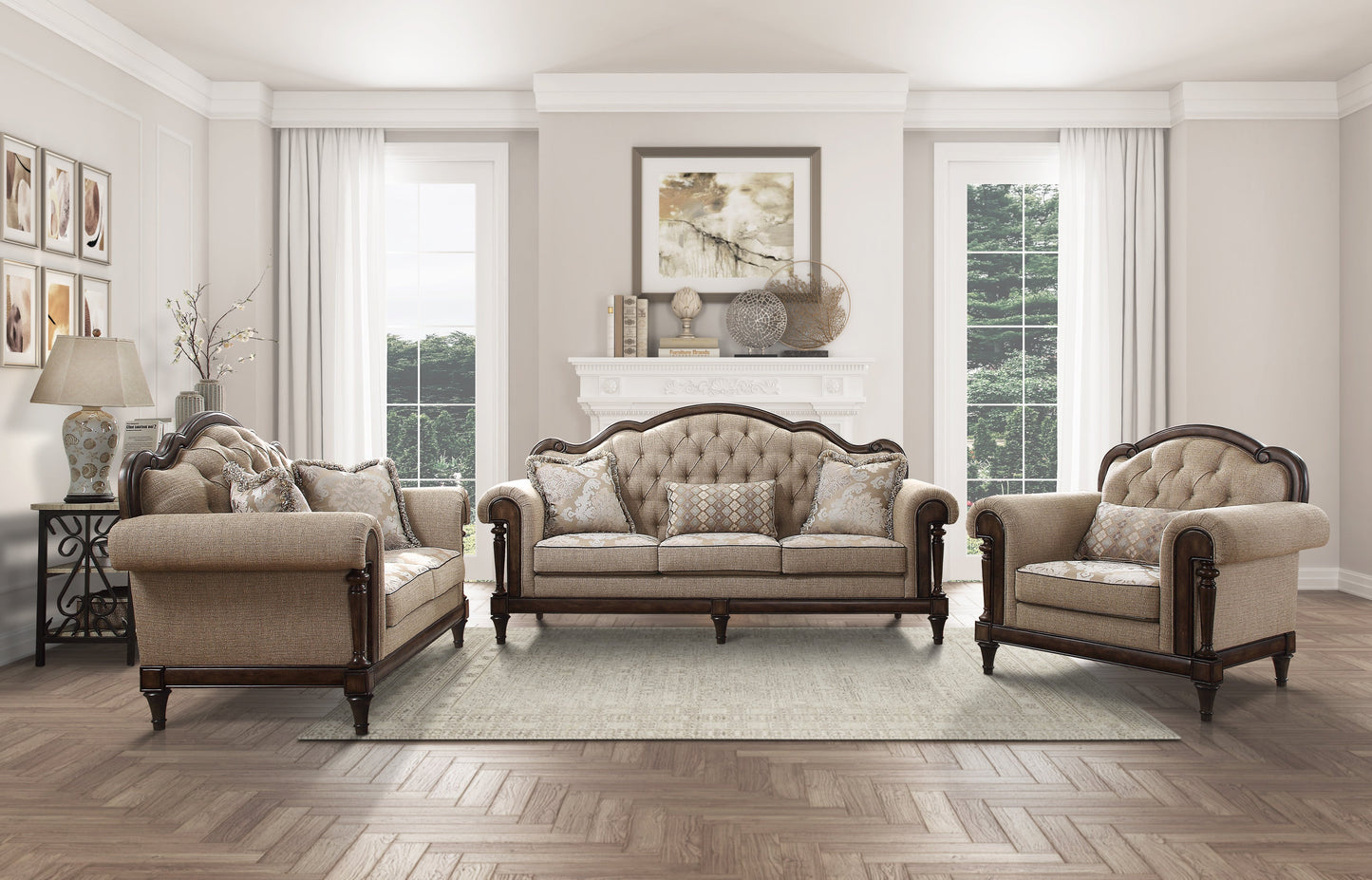 Heath Court Brown Oak Loveseat - 16829-2 - Luna Furniture - Dallas Store