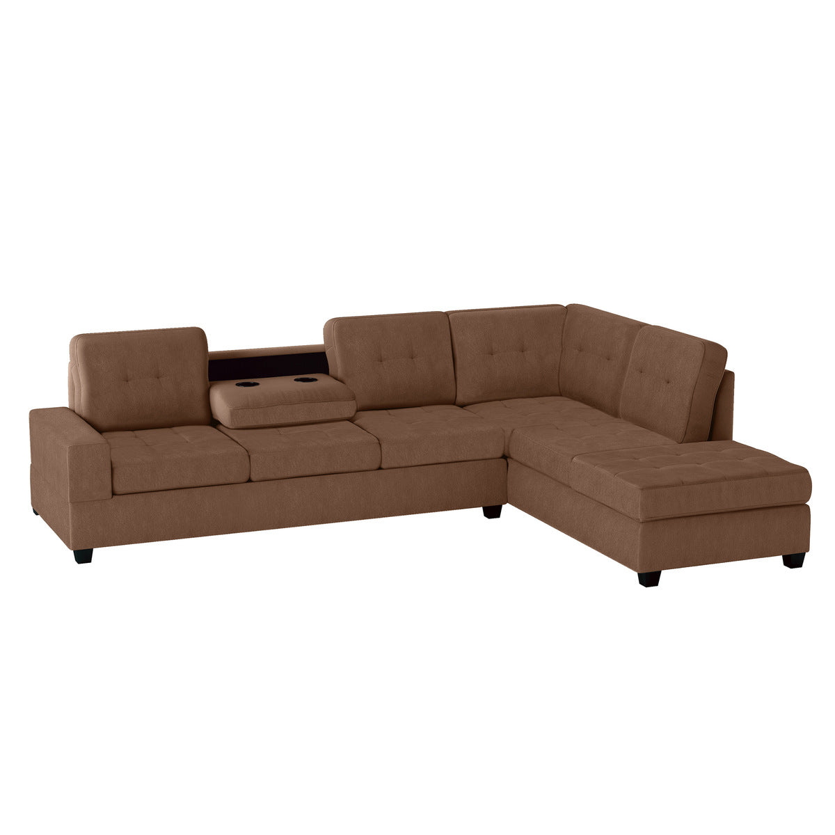 Heights Chocolate Brown Reverisble Sectional with Storage Ottoman - SET | SH3220CHC-3SC | SH3220CHC-4 - Luna Furniture - Dallas Store