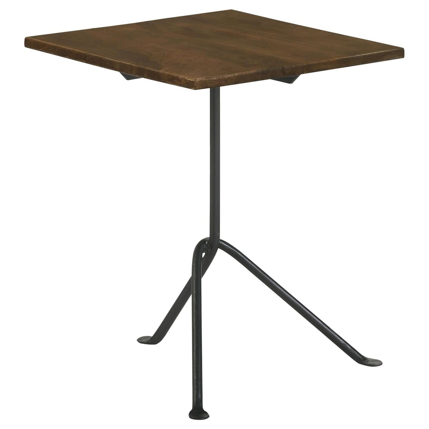 Heitor Dark Brown/Gunmetal Square Accent Table with Tripod Legs - 931206 - Luna Furniture - Dallas Store