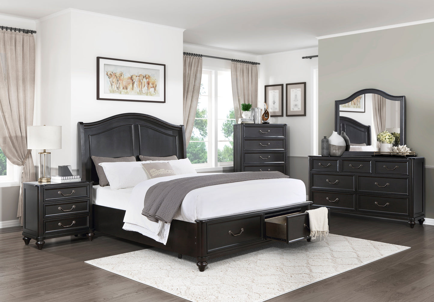 Herman Charcoal Brown Chest - 1420-9 - Luna Furniture - Dallas Store