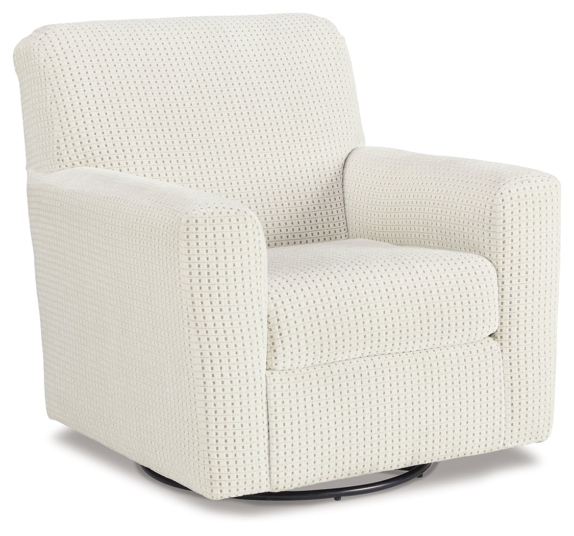 Herstow Ivory Swivel Glider Accent Chair - A3000365 - Luna Furniture - Dallas Store