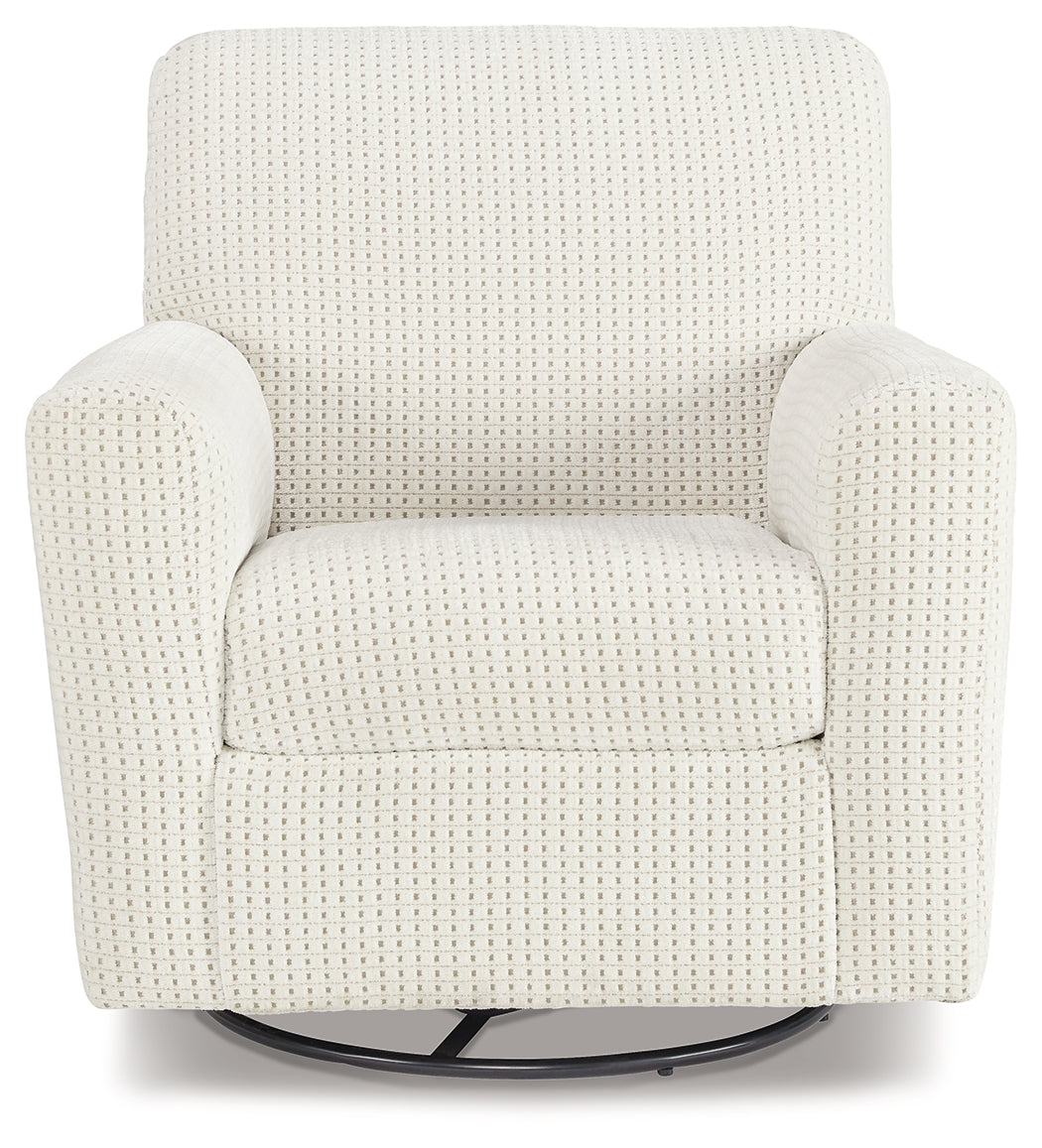 Herstow Ivory Swivel Glider Accent Chair - A3000365 - Luna Furniture - Dallas Store