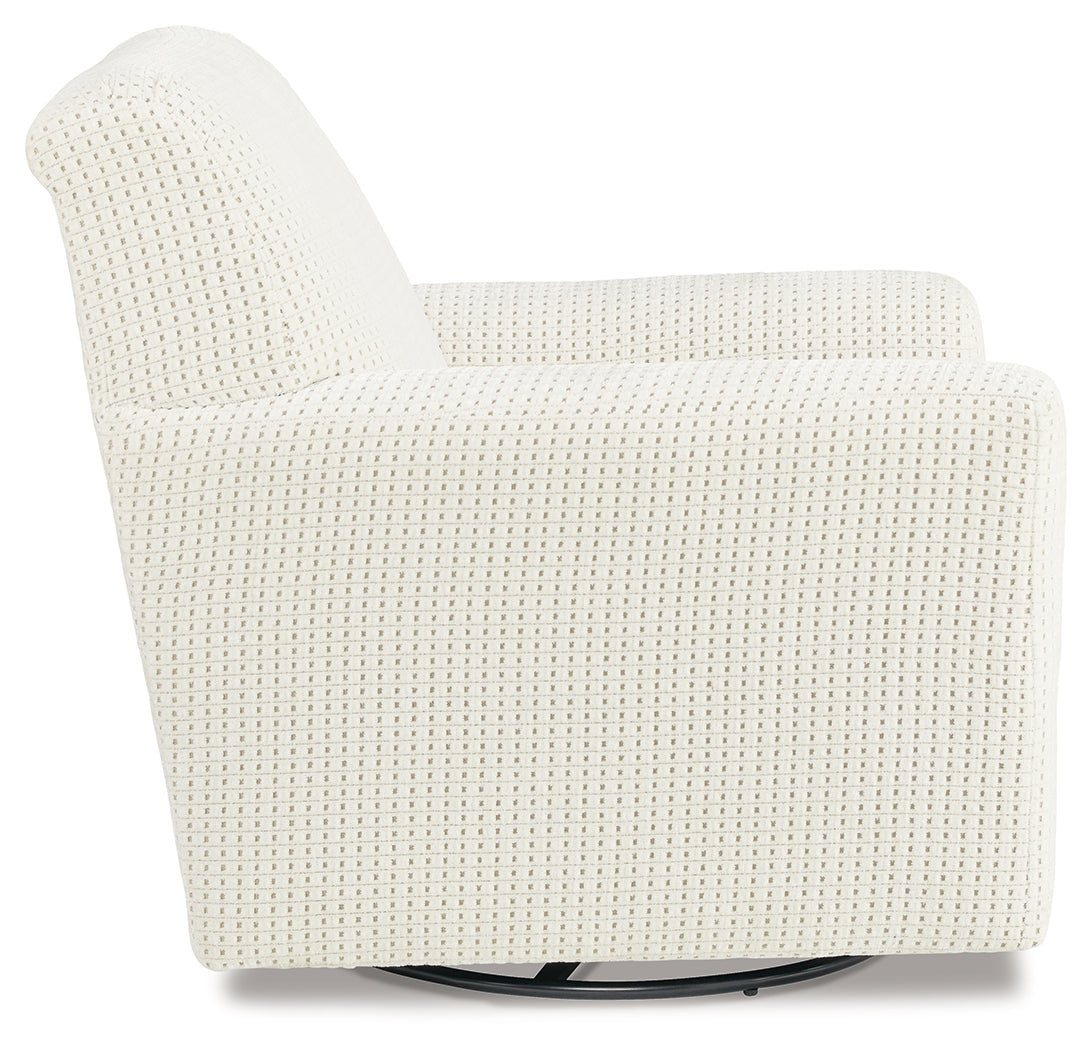 Herstow Ivory Swivel Glider Accent Chair - A3000365 - Luna Furniture - Dallas Store
