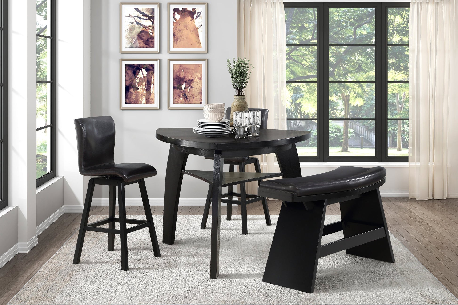 Hillshaw Espresso Pub Height Set - SET | 5708-42 | 5708-29DB(2) - Luna Furniture - Dallas Store
