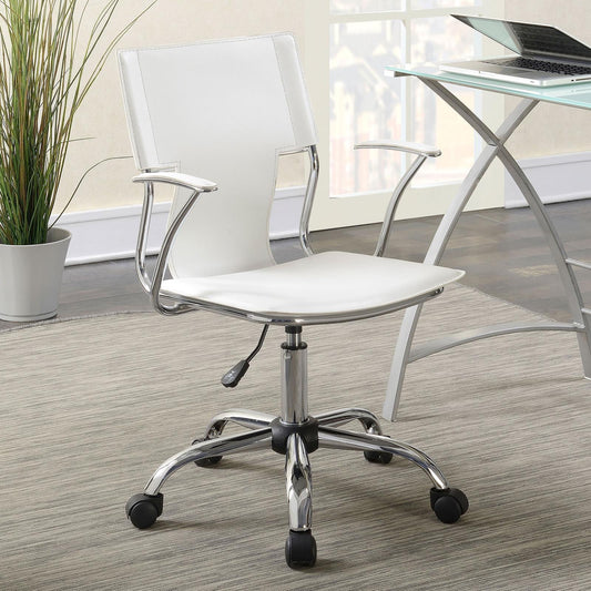 Himari White/Chrome Adjustable Height Office Chair - 801363 - Luna Furniture - Dallas Store