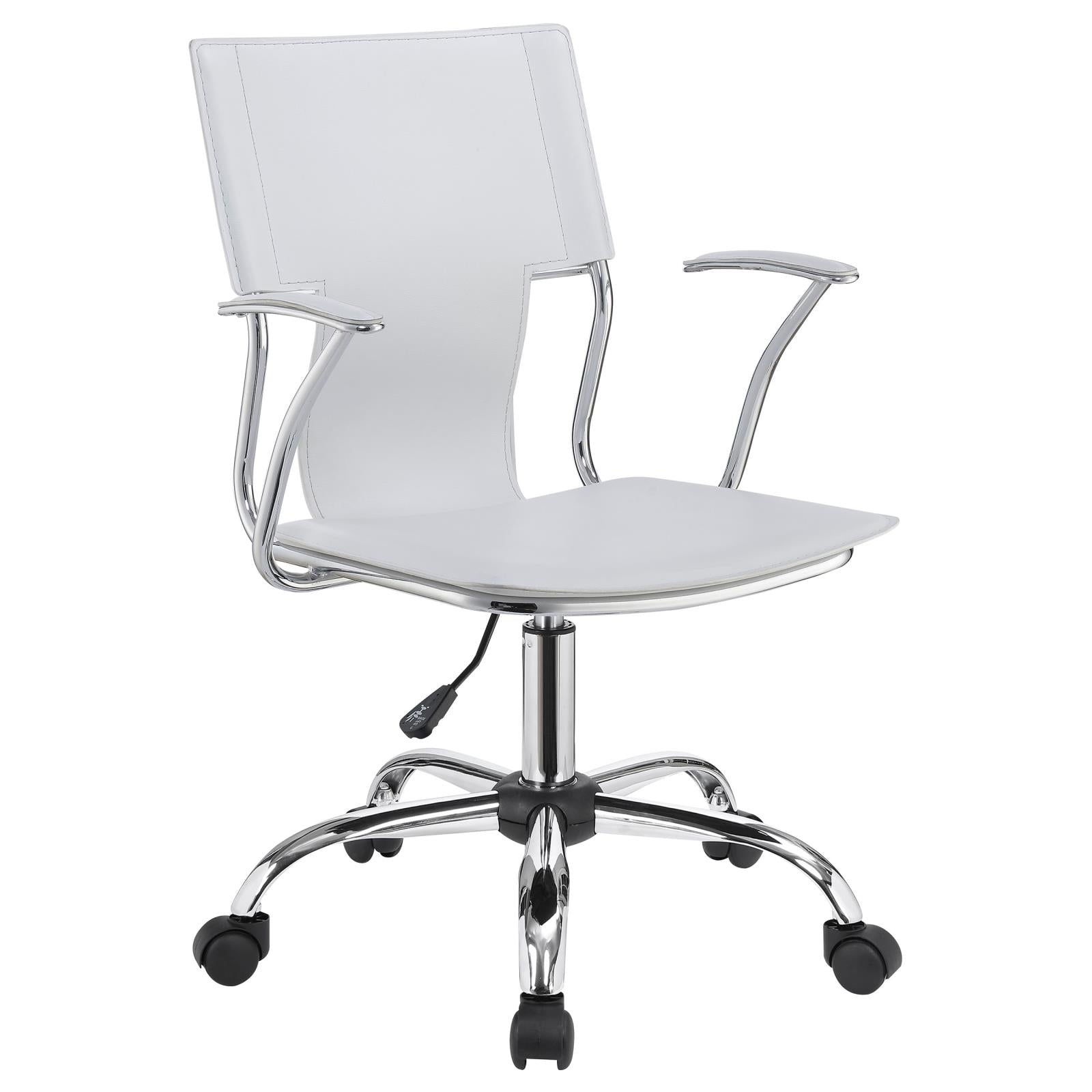 Himari White/Chrome Adjustable Height Office Chair - 801363 - Luna Furniture - Dallas Store
