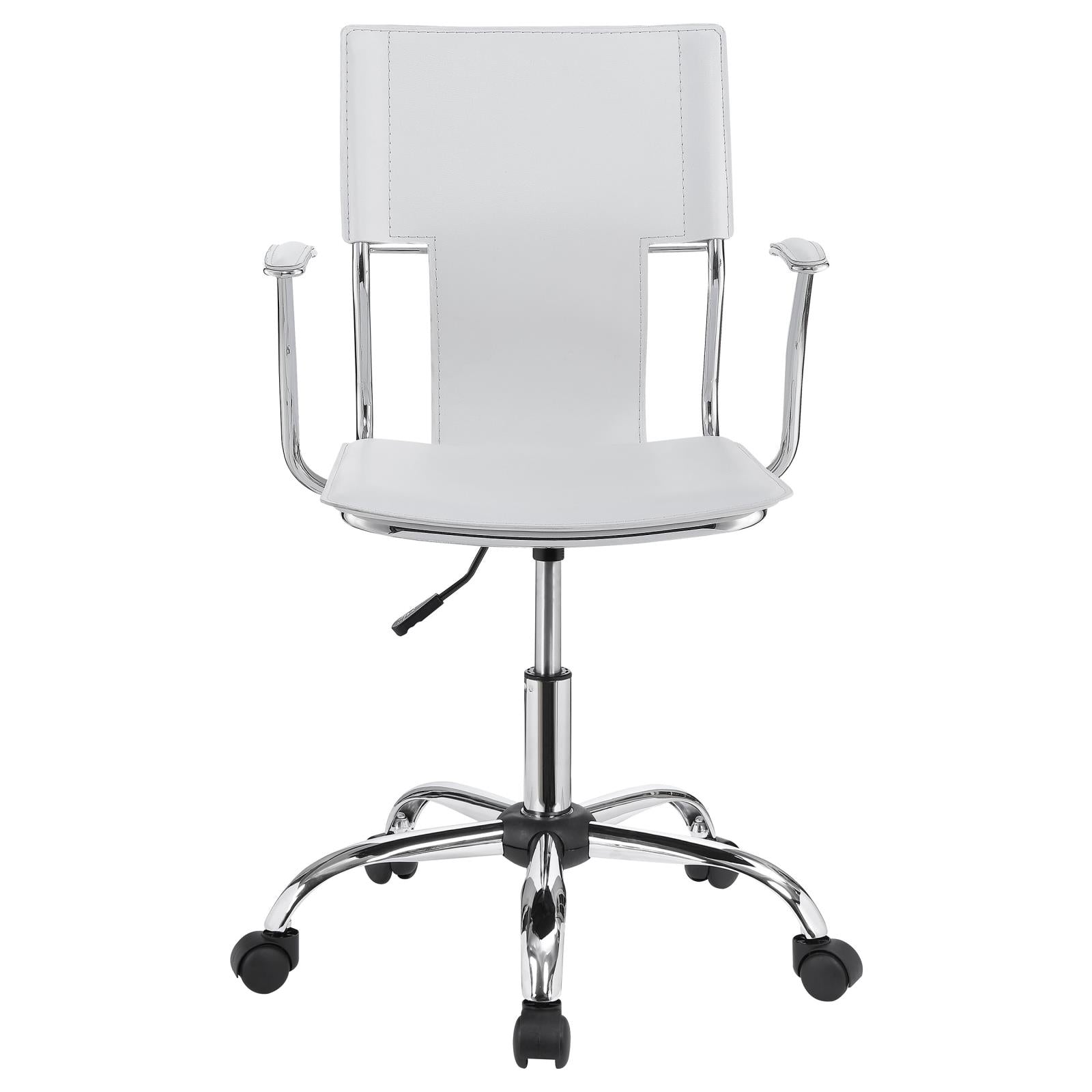Himari White/Chrome Adjustable Height Office Chair - 801363 - Luna Furniture - Dallas Store