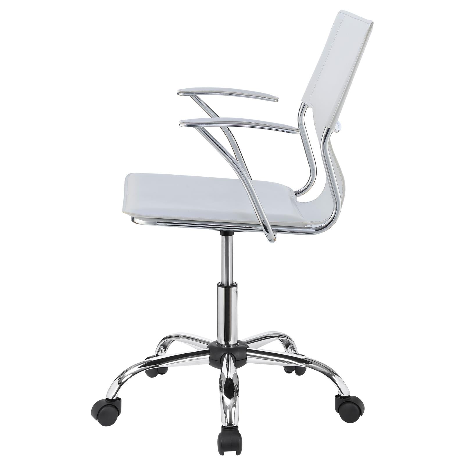 Himari White/Chrome Adjustable Height Office Chair - 801363 - Luna Furniture - Dallas Store