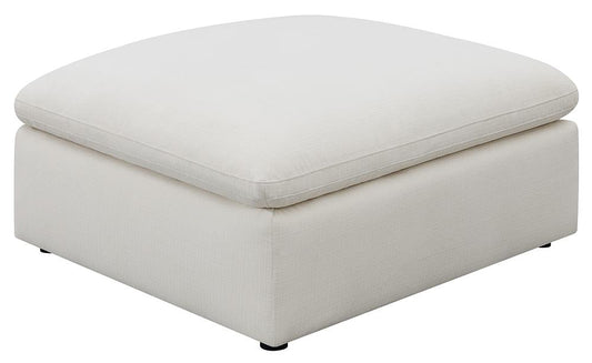 Hobson Cushion Seat Ottoman Off-White - 551453 - Luna Furniture - Dallas Store