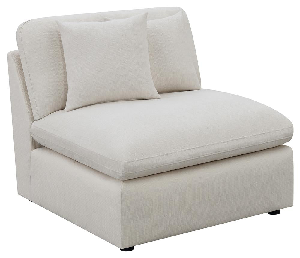 Hobson Off-White Cushion Back Armless Chair - 551451 - Luna Furniture - Dallas Store