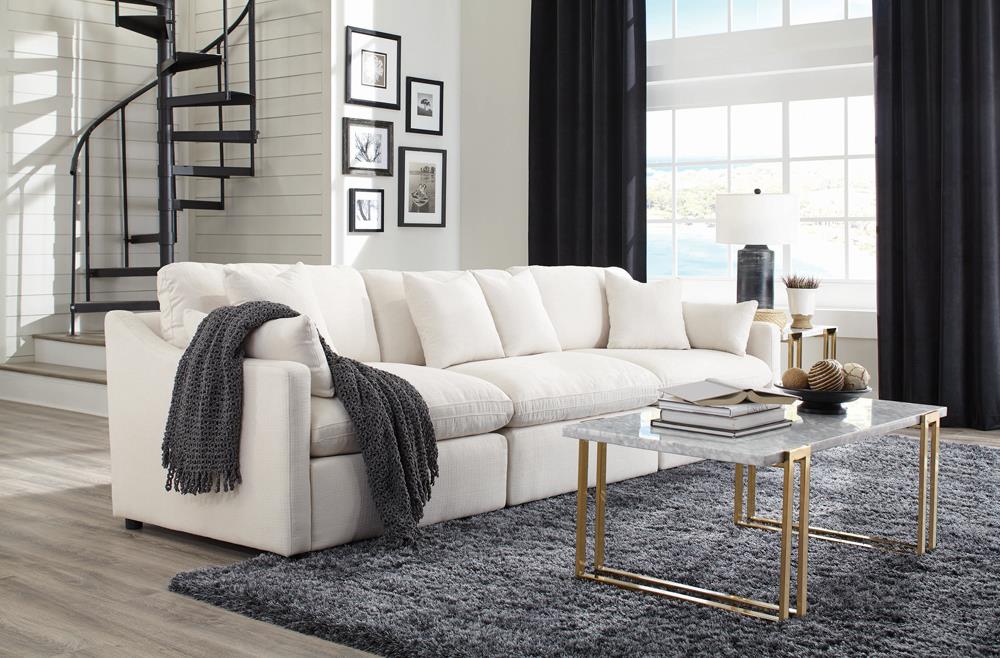 Hobson Off-White Cushion Back Armless Chair - 551451 - Luna Furniture - Dallas Store